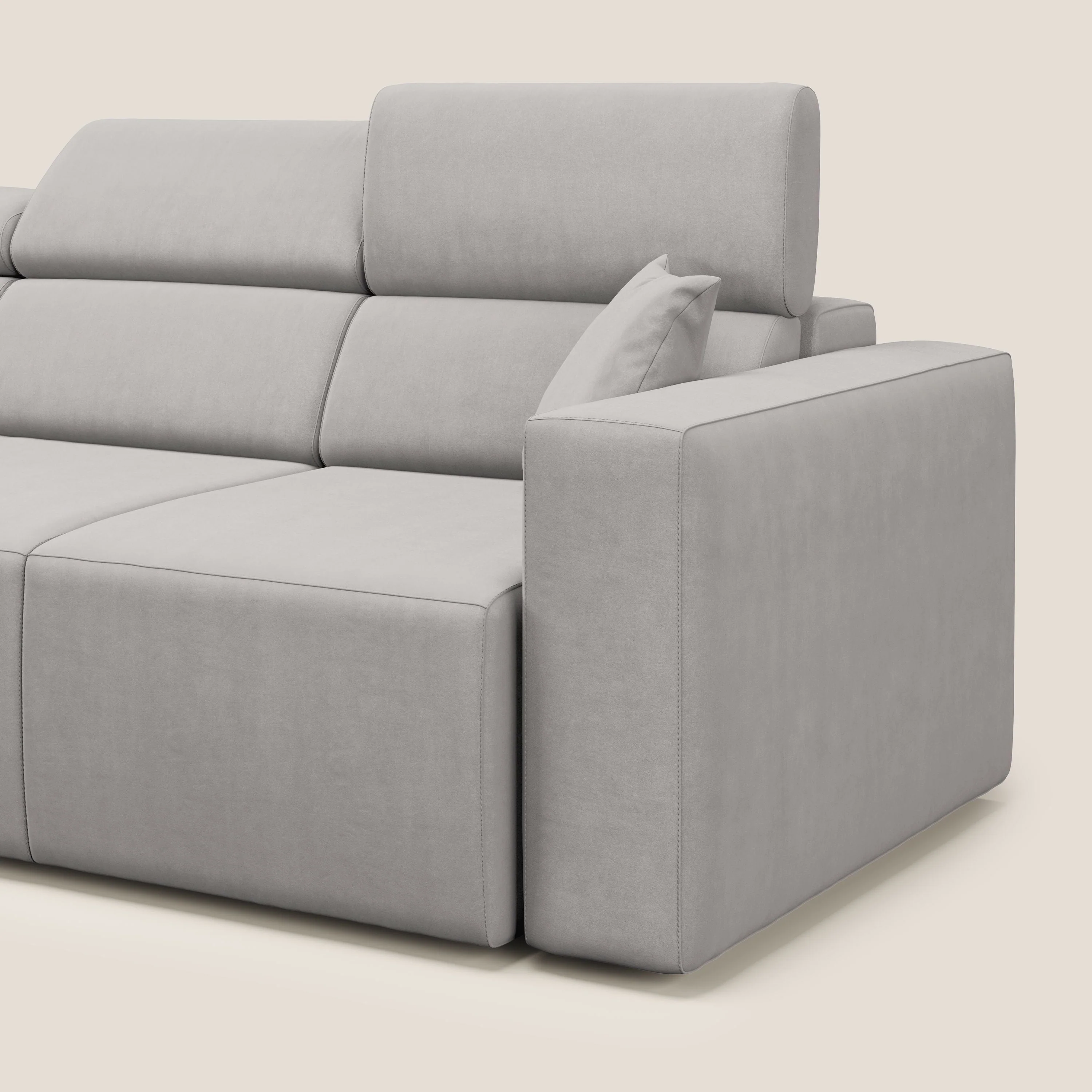Orwell canapé avec 3 assises extractibles en microfibre détachable T11 gris clair - Image 9