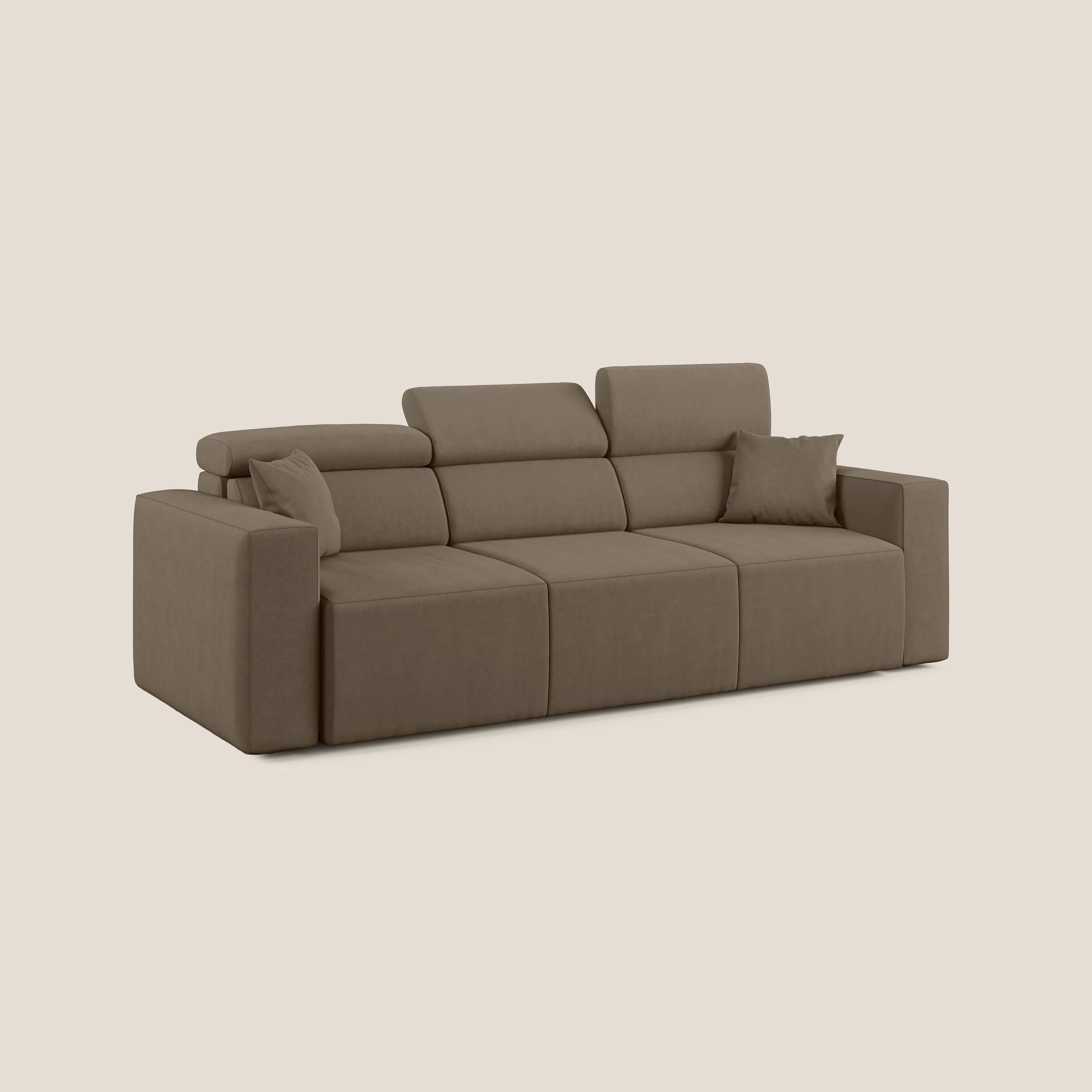 Orwell canapé avec 3 assises extractibles en microfibre détachable T11 marron - Image 4