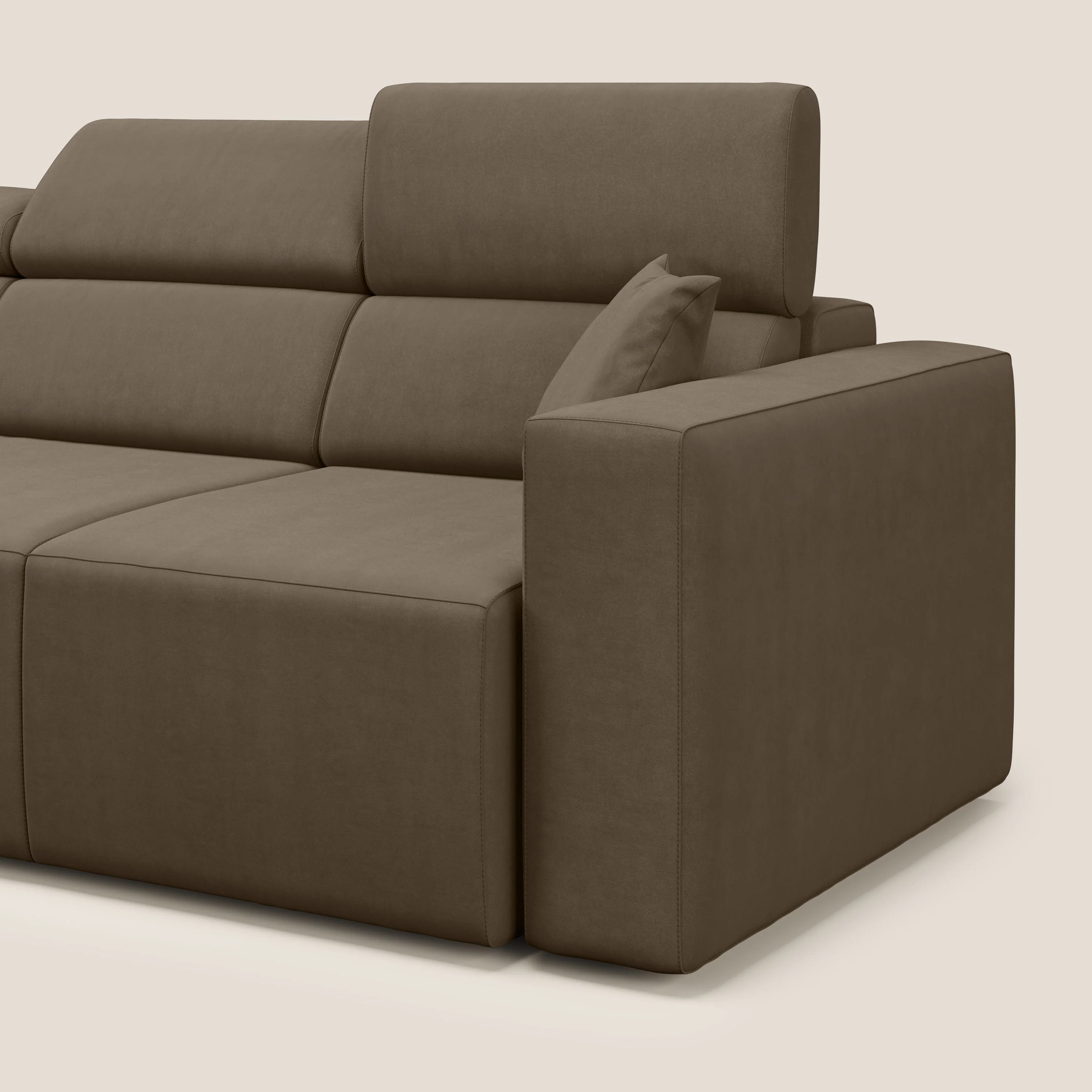 Orwell canapé avec 3 assises extractibles en microfibre détachable T11 marron - Image 9