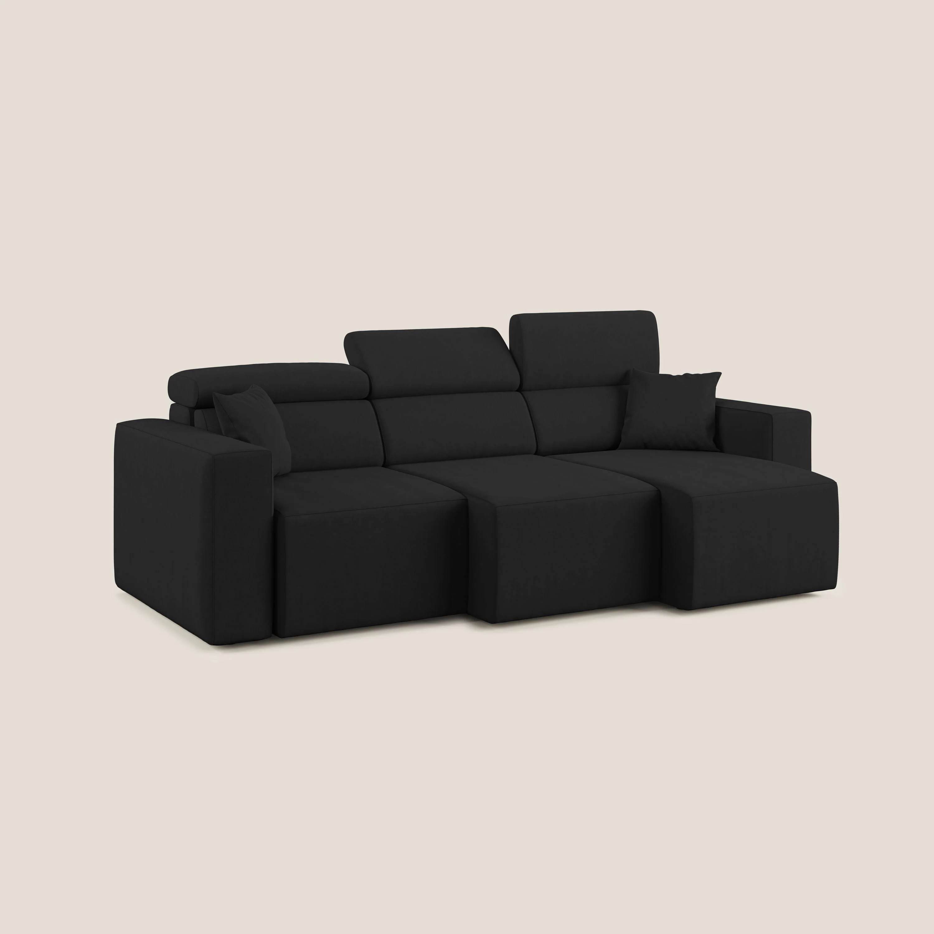 Orwell canapé avec 3 assises extractibles en microfibre détachable T11 noir - Image 2