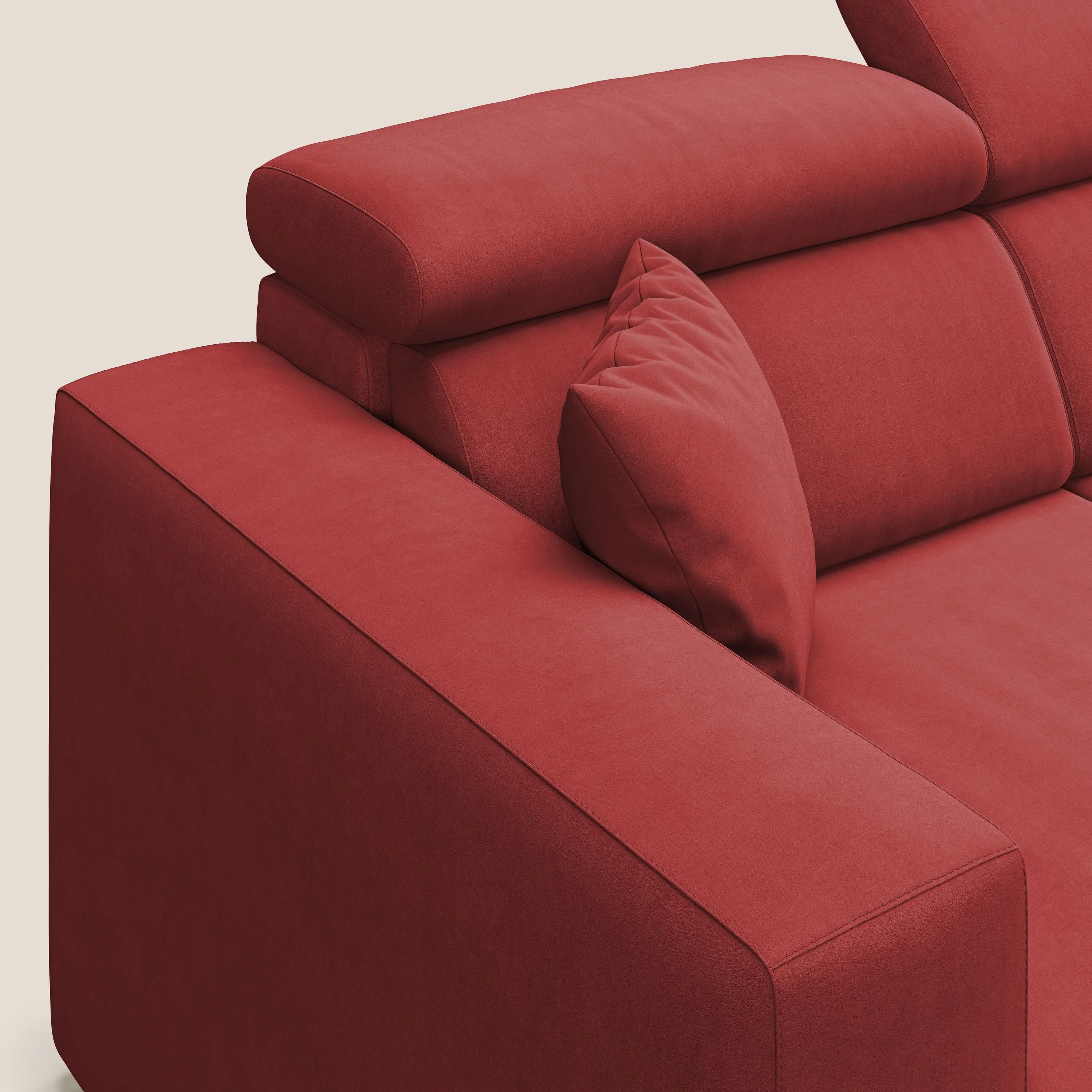 Orwell canapé avec 3 assises extractibles en microfibre détachable T11 rouge - Image 7