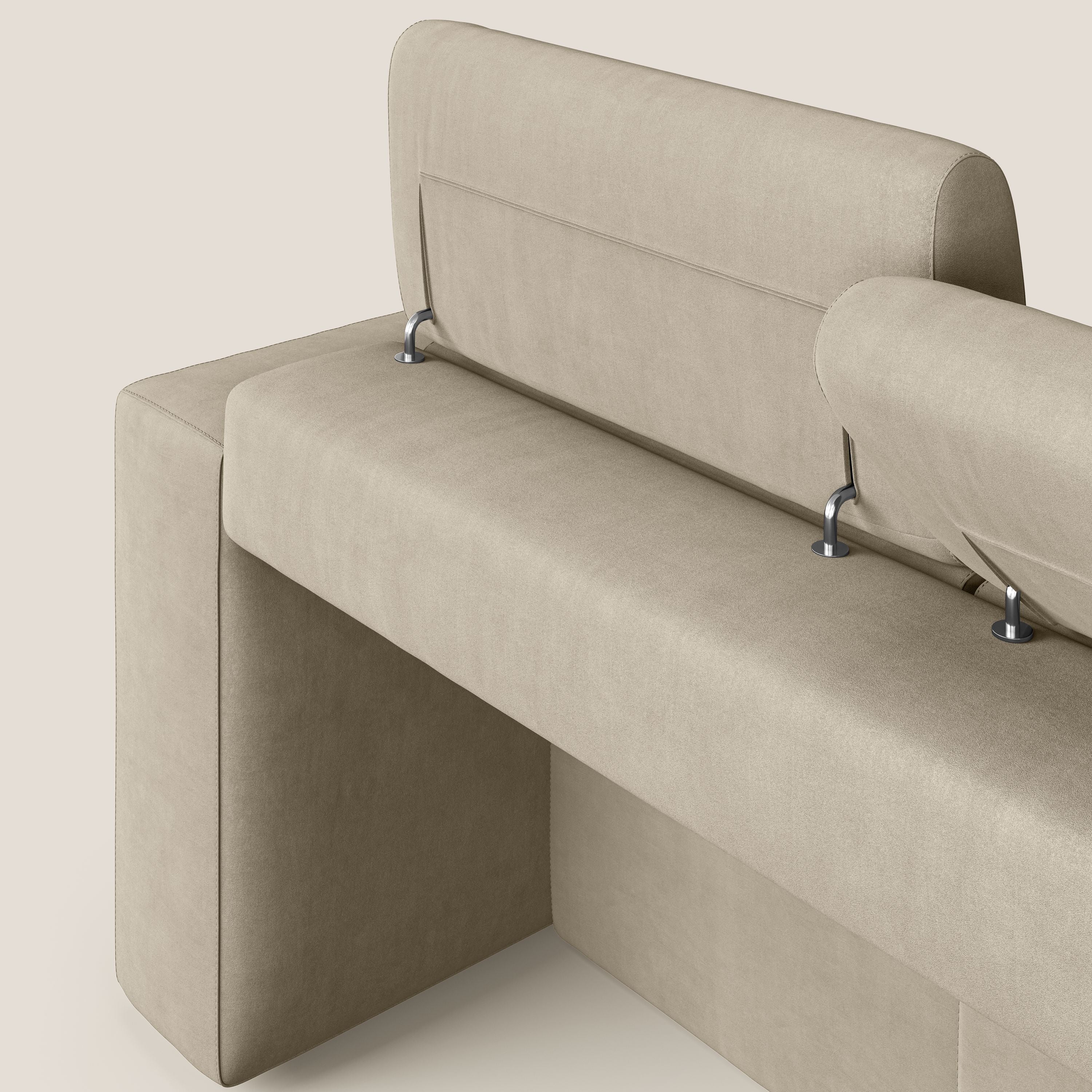 Orwell canapé avec 3 assises extractibles en microfibre détachable T11 Taupe tortora - Image 12