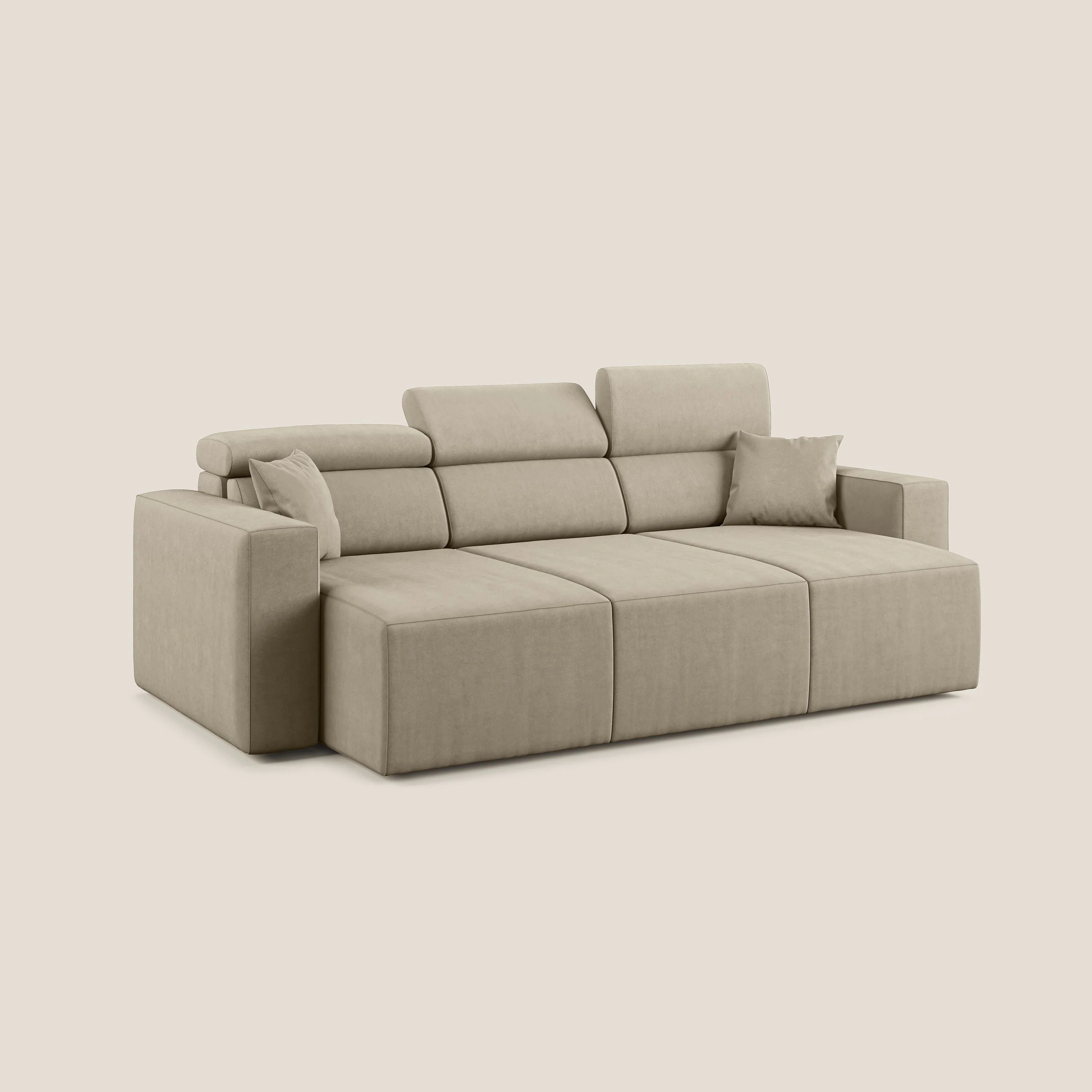 Orwell canapé avec 3 assises extractibles en microfibre détachable T11 Taupe tortora - Image 3