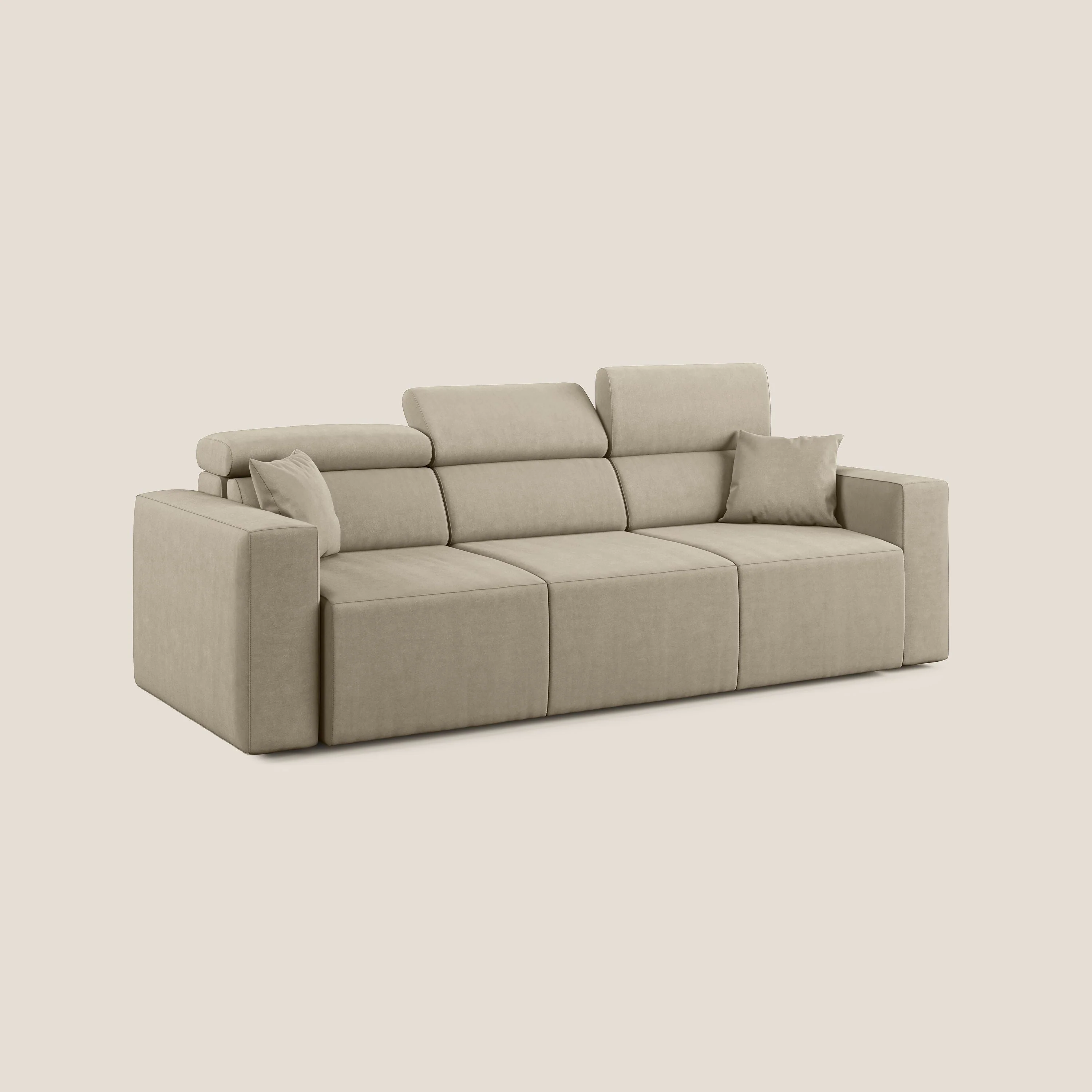 Orwell canapé avec 3 assises extractibles en microfibre détachable T11 Taupe tortora - Image 4