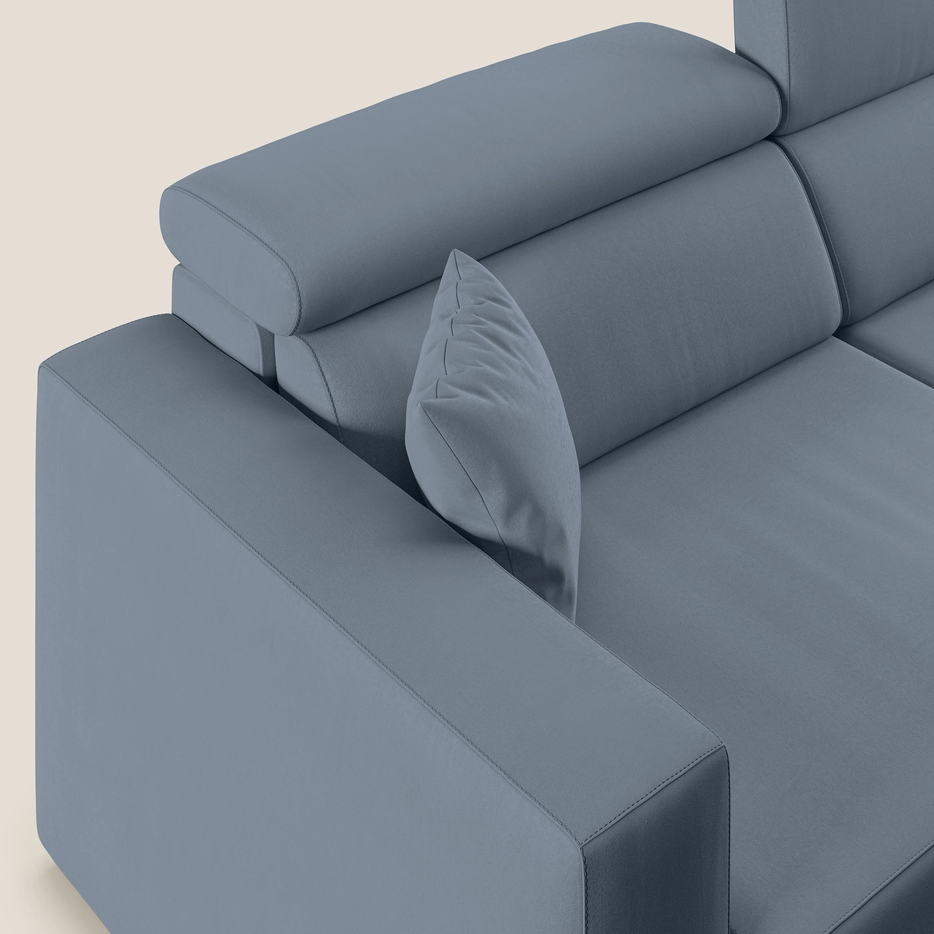 Orwell canapé avec assise extractible en microfibre détachable T11 bleu gris - Image 6