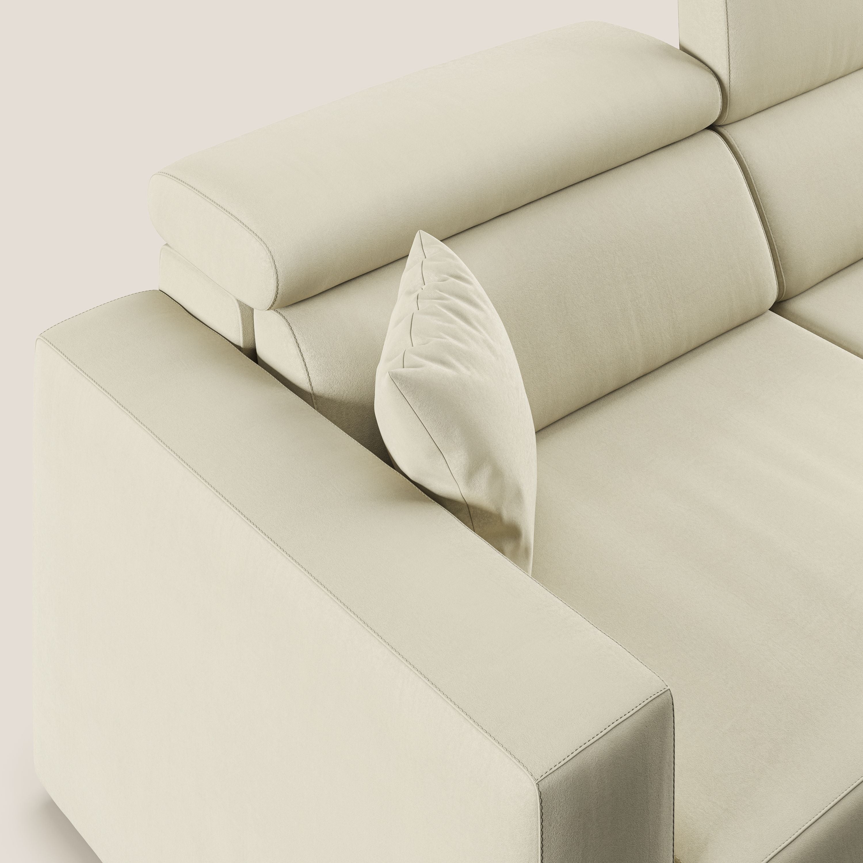 Orwell canapé avec assise extractible en microfibre détachable T11 crème - Image 8