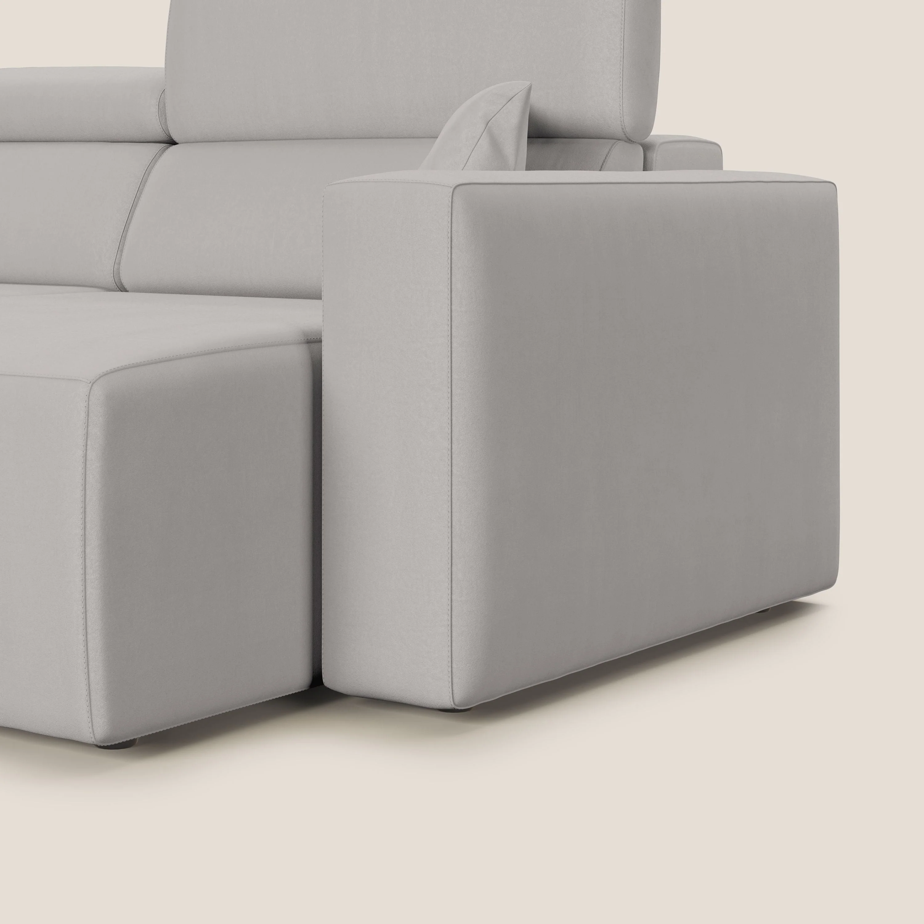 Orwell canapé avec assise extractible en microfibre détachable T11 gris clair - Image 12