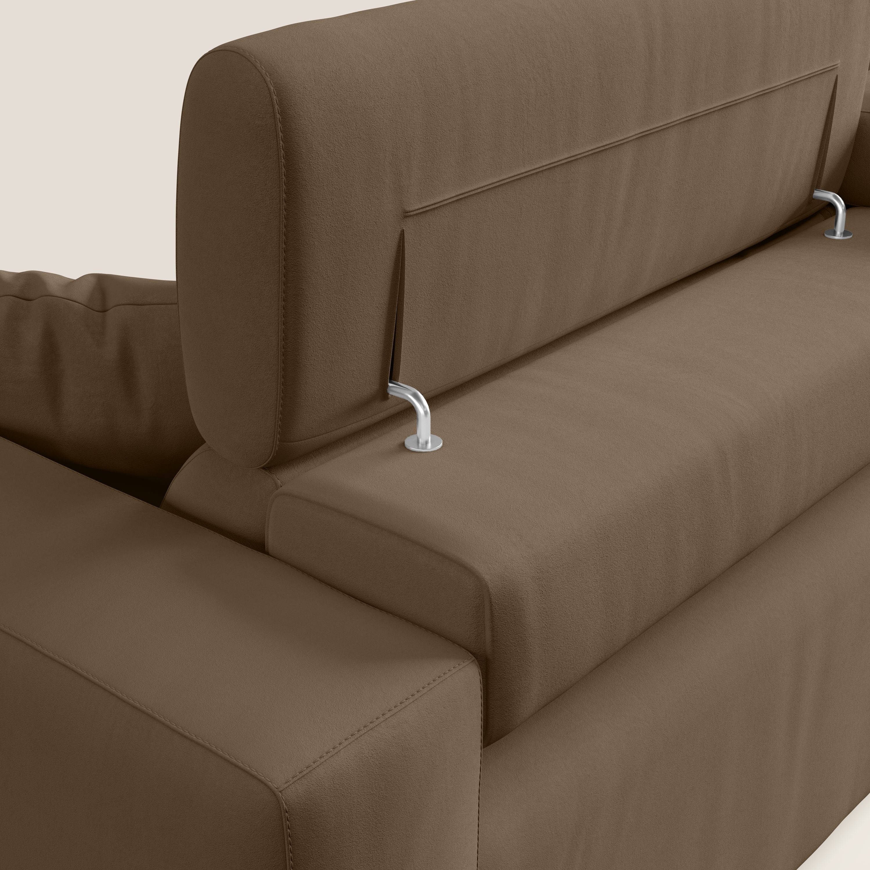 Orwell canapé avec assise extractible en microfibre détachable T11 marron - Image 7