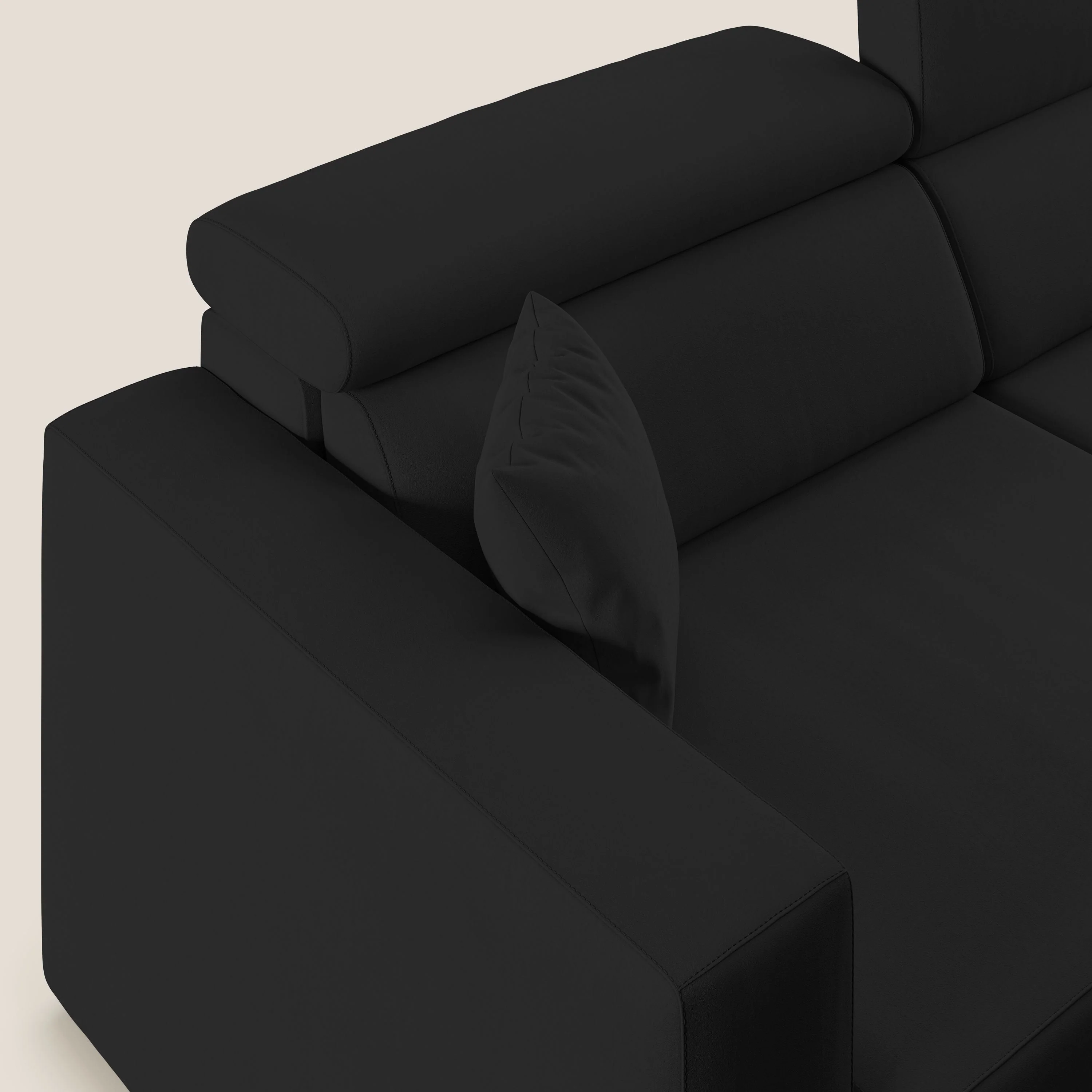 Orwell canapé avec assise extractible en microfibre détachable T11 noir - Image 6