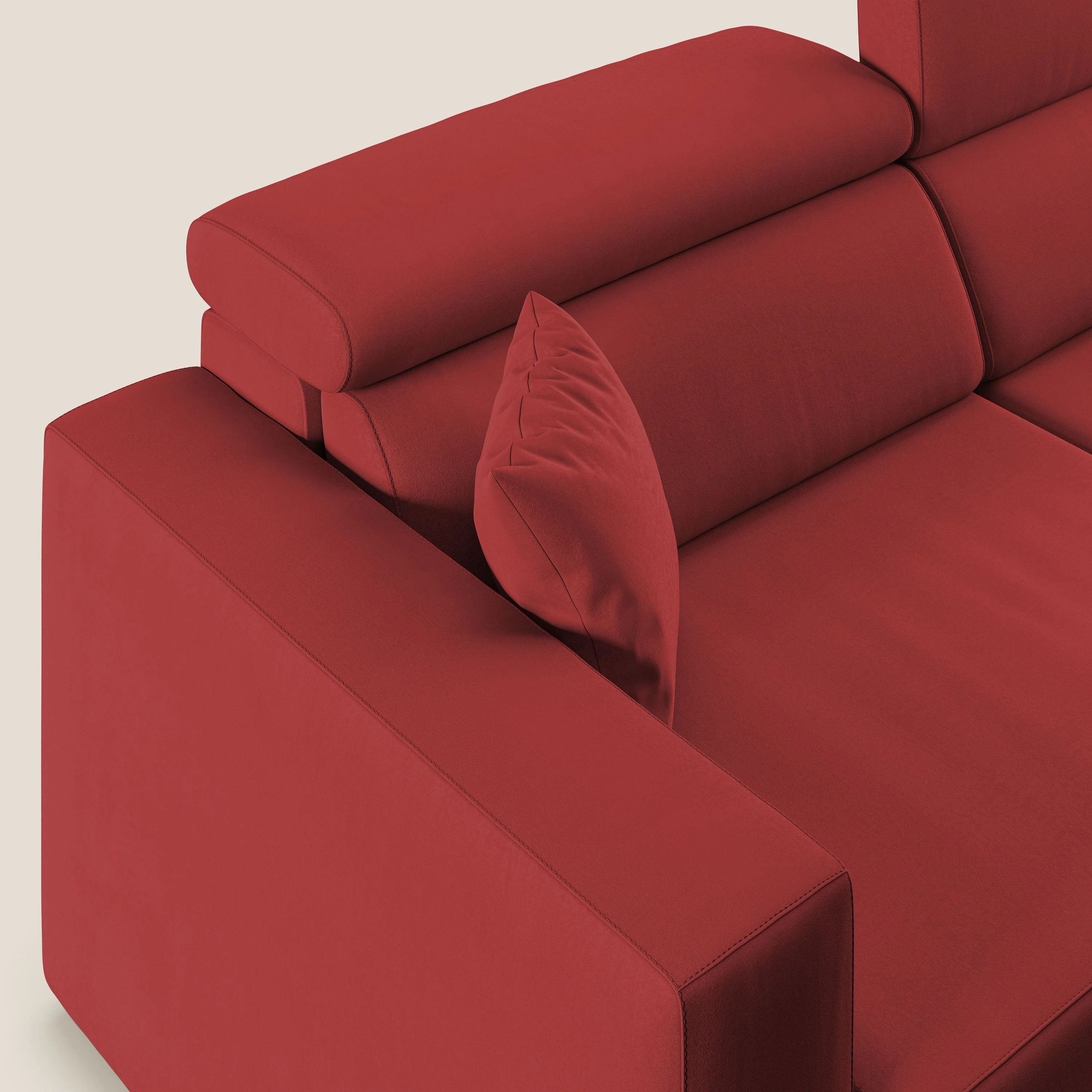 Orwell canapé avec assise extractible en microfibre détachable T11 rouge - Image 6