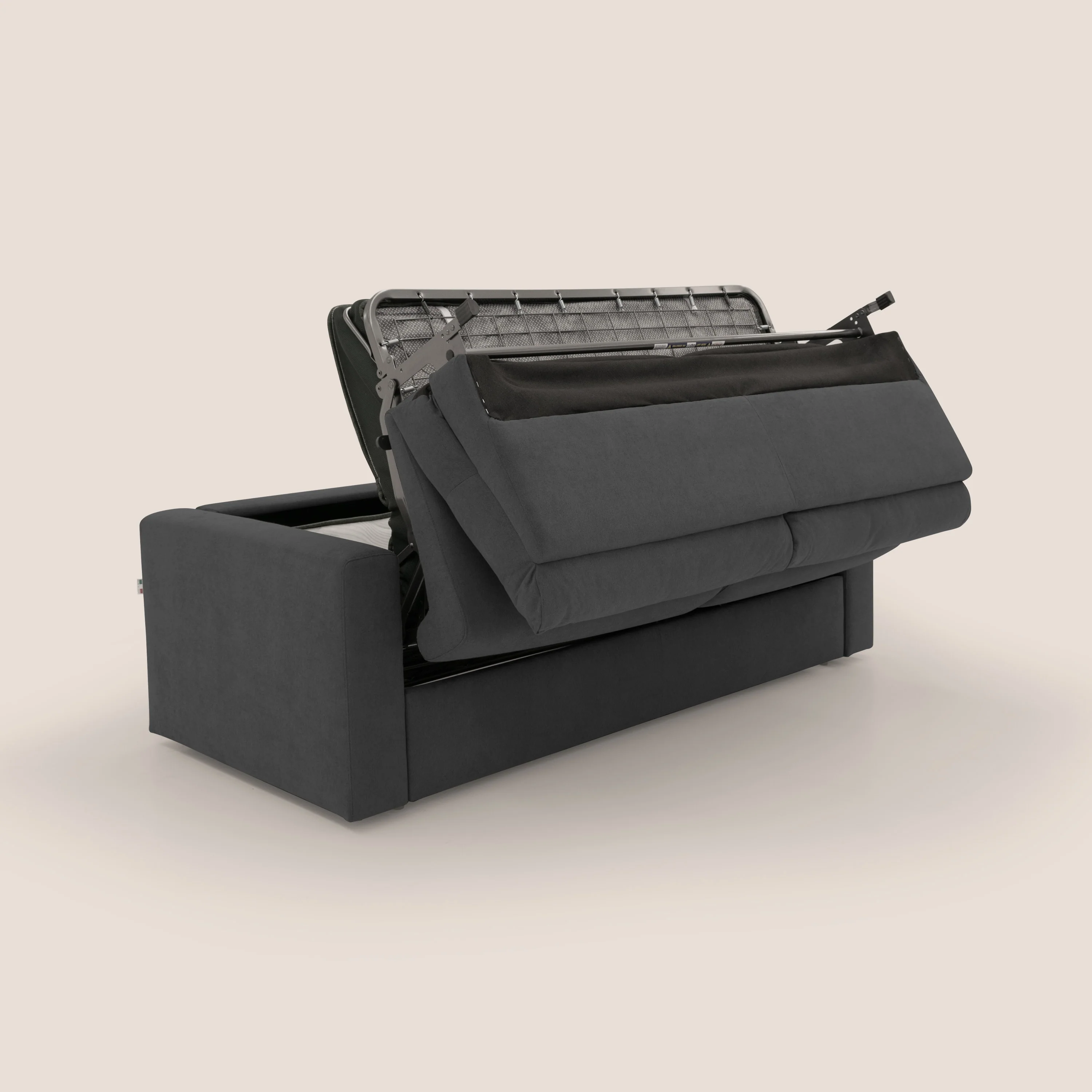 Paloma canapé convertible avec matelas de 18 cm en Aloe Vera en tissu imperméable noir - Image 11