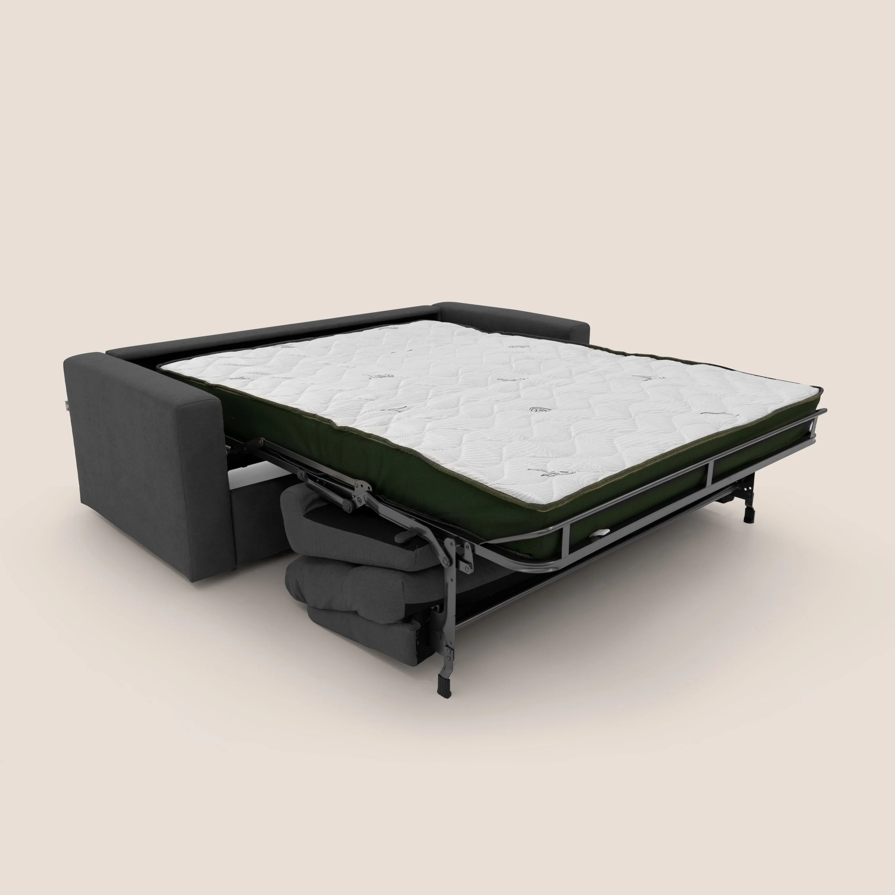 Paloma canapé convertible avec matelas de 18 cm en Aloe Vera en tissu imperméable noir - Image 2