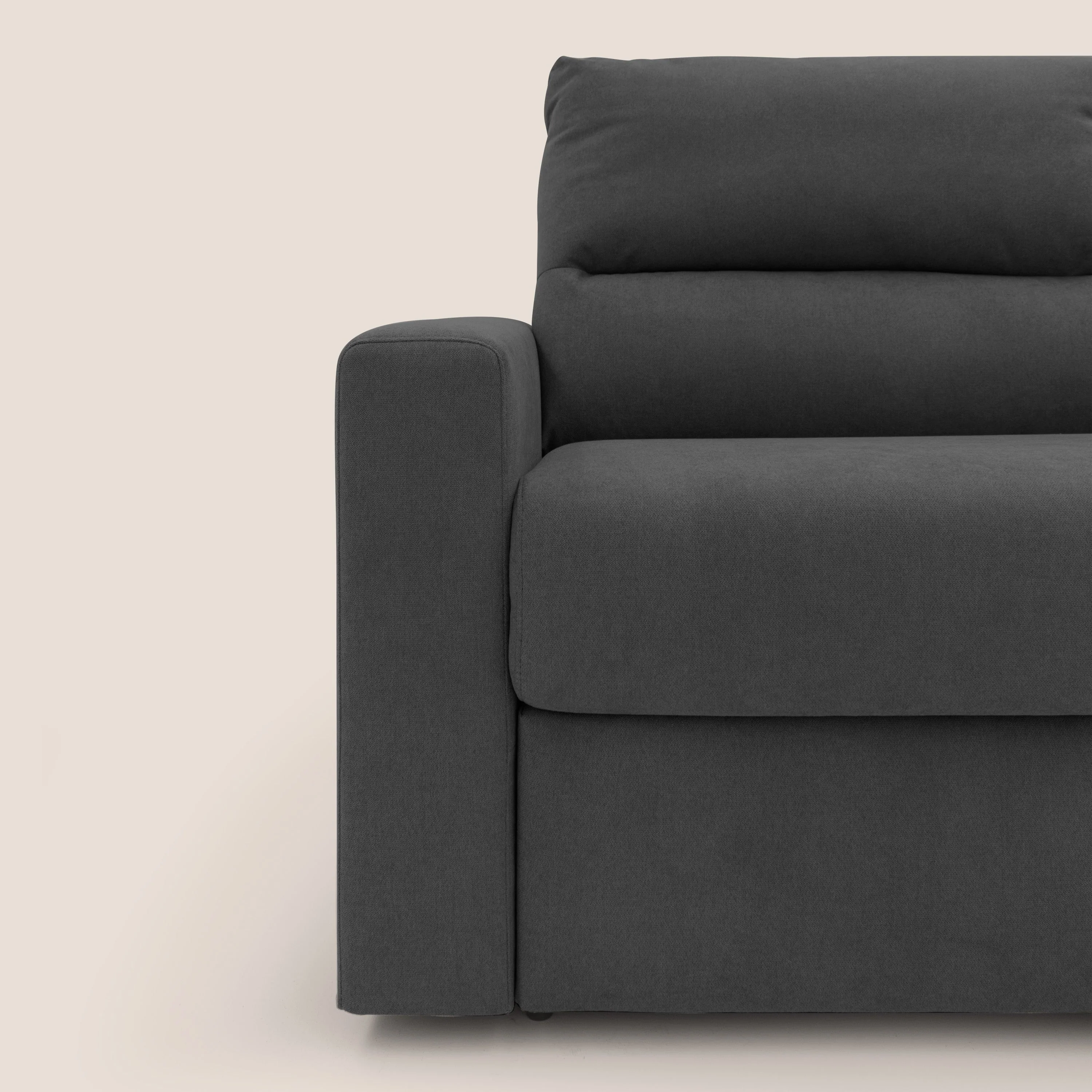 Paloma canapé convertible avec matelas de 18 cm en Aloe Vera en tissu imperméable noir - Image 7