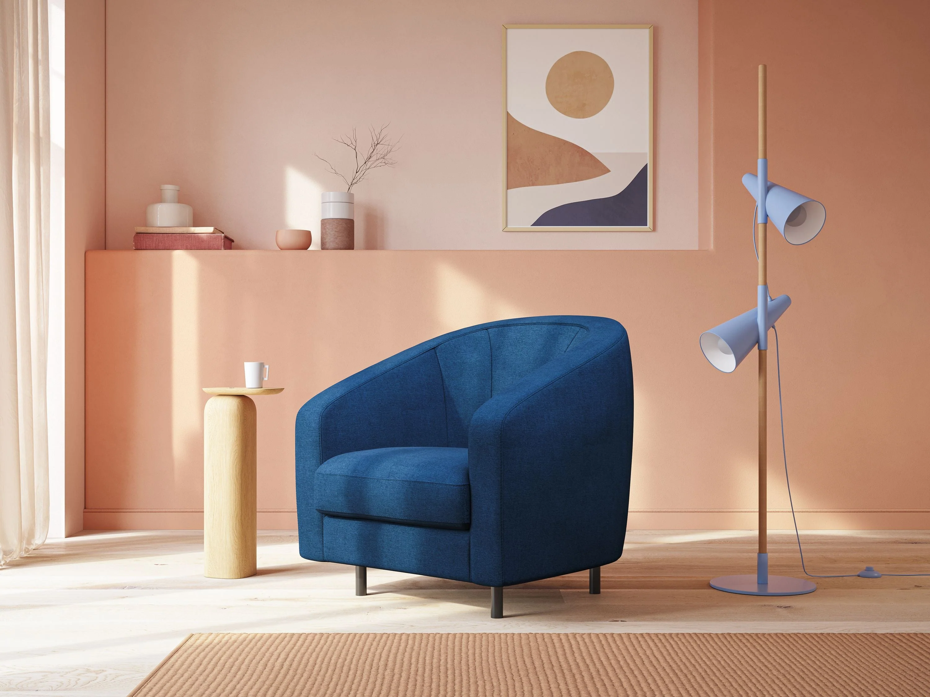 Pandora Fauteuil en tissu doux imperméable T02 bleu - Image 2
