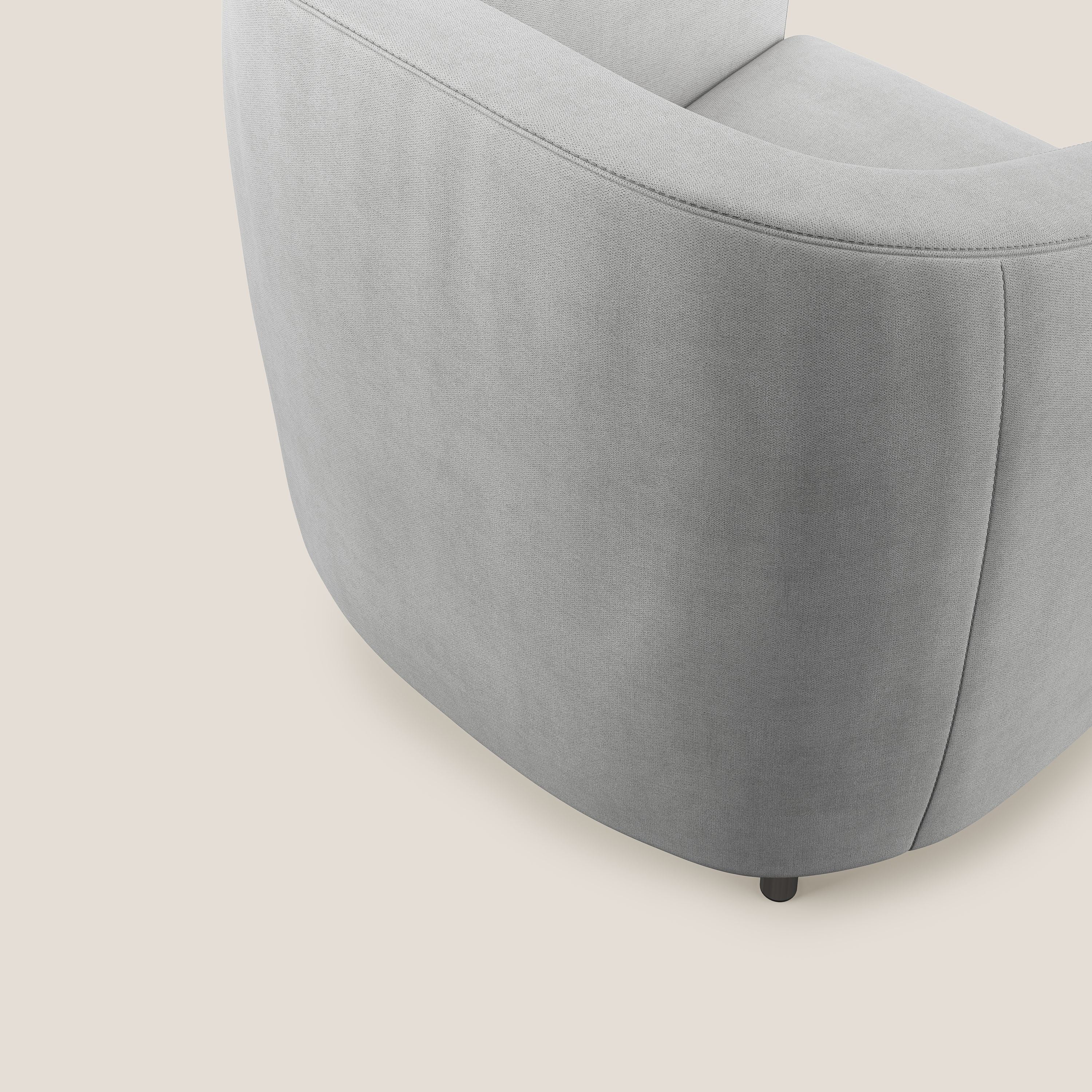 Pandora Fauteuil en tissu doux imperméable T02 gris clair - Image 6