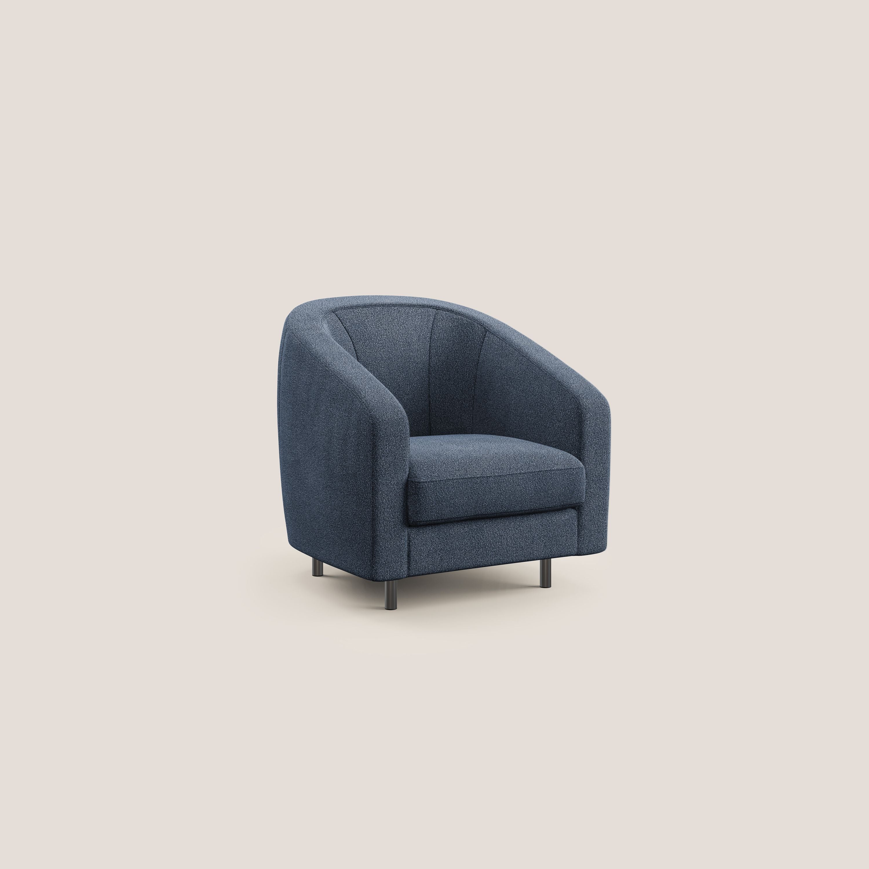 Pandora Fauteuil en tissu bouclé doux et imperméable T07 bleu - Image 2