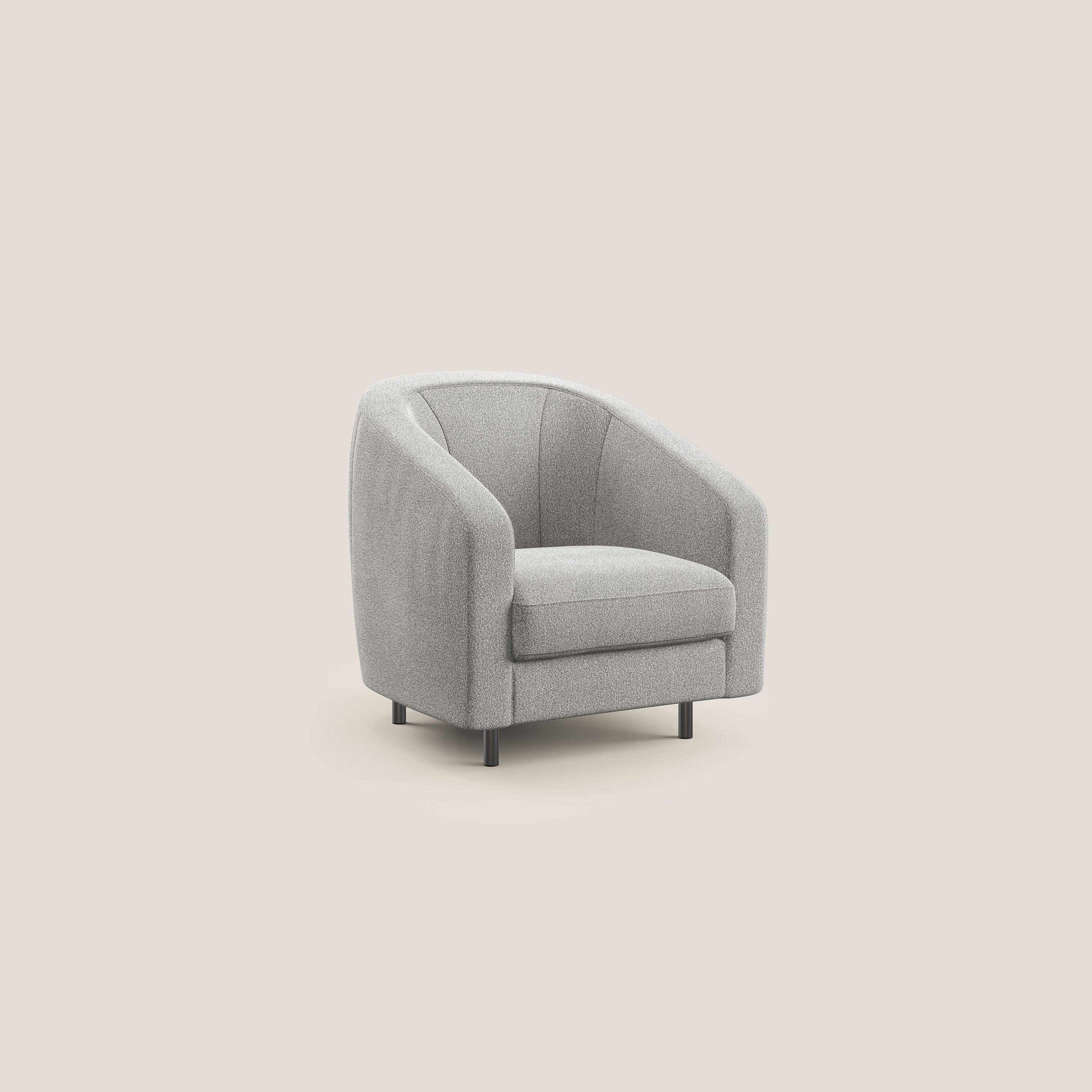 Pandora Fauteuil en tissu bouclé doux et imperméable T07 gris - Image 2