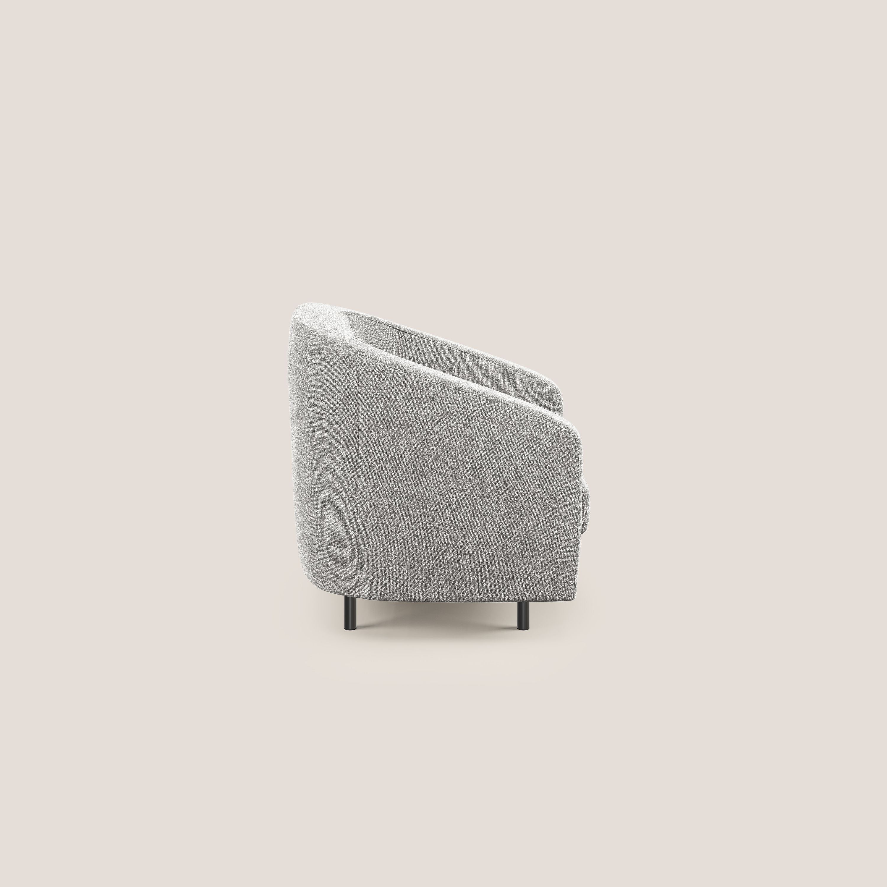 Pandora Fauteuil en tissu bouclé doux et imperméable T07 gris - Image 3