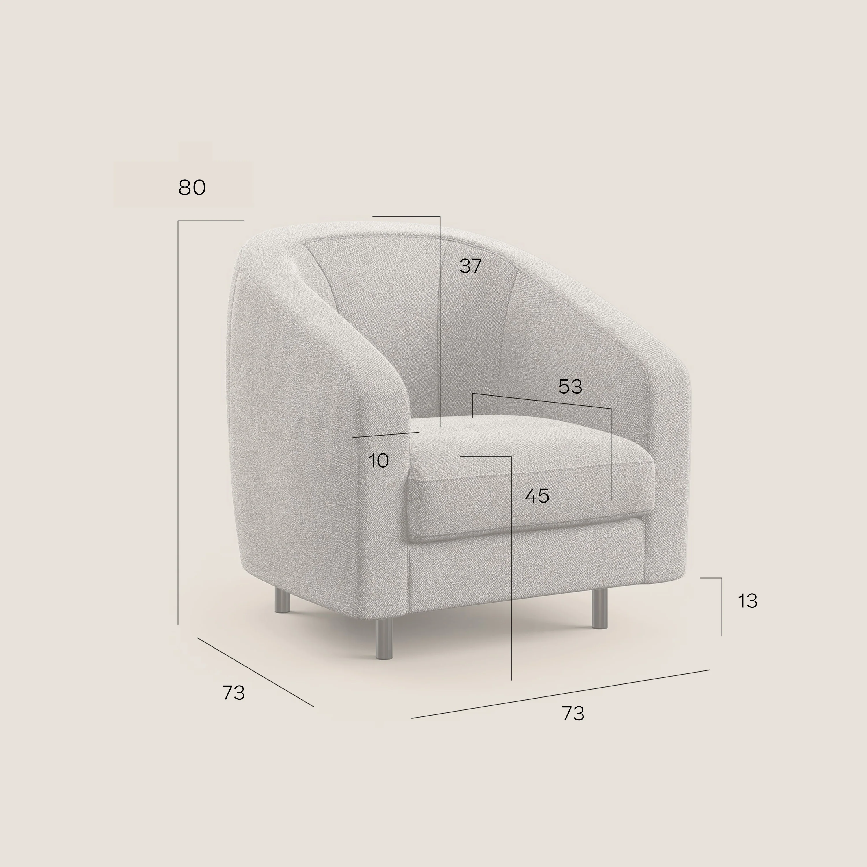 Pandora Fauteuil en tissu bouclé doux et imperméable T07 rouge - Image 9