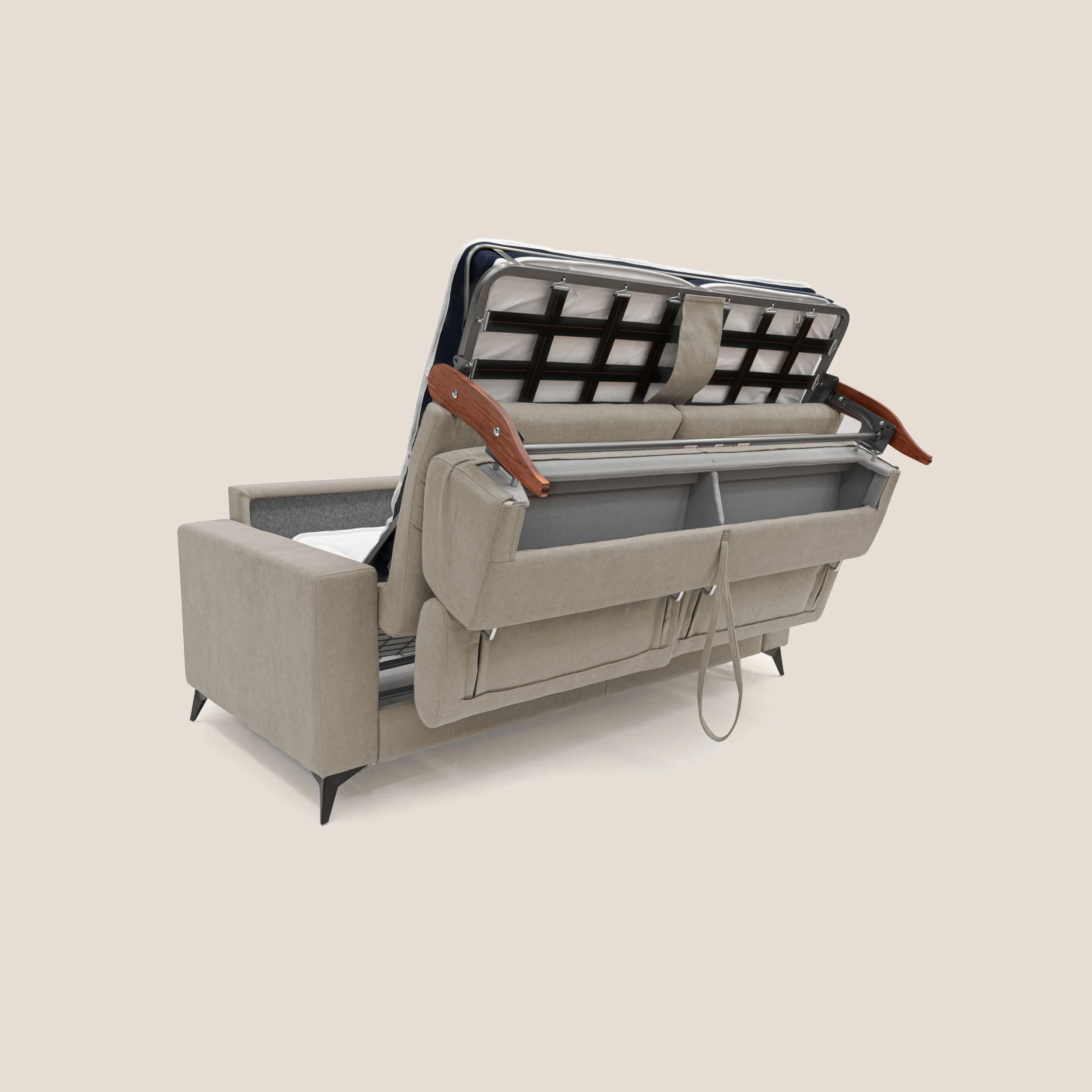 Pegaso canapé convertible avec têtières inclinables en tissu doux imperméable T02 beige - Image 10