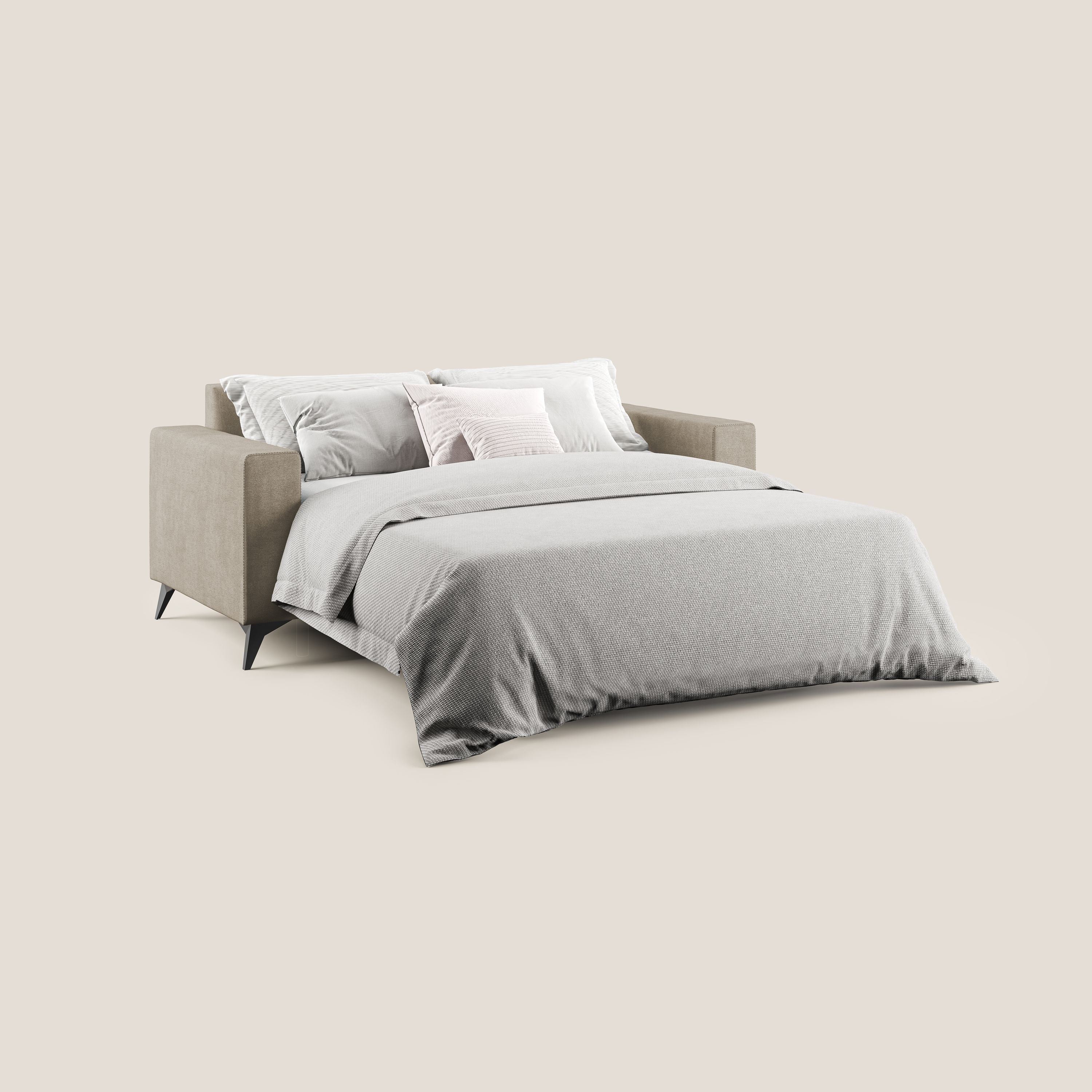Pegaso canapé convertible avec têtières inclinables en tissu doux imperméable T02 beige - Image 2