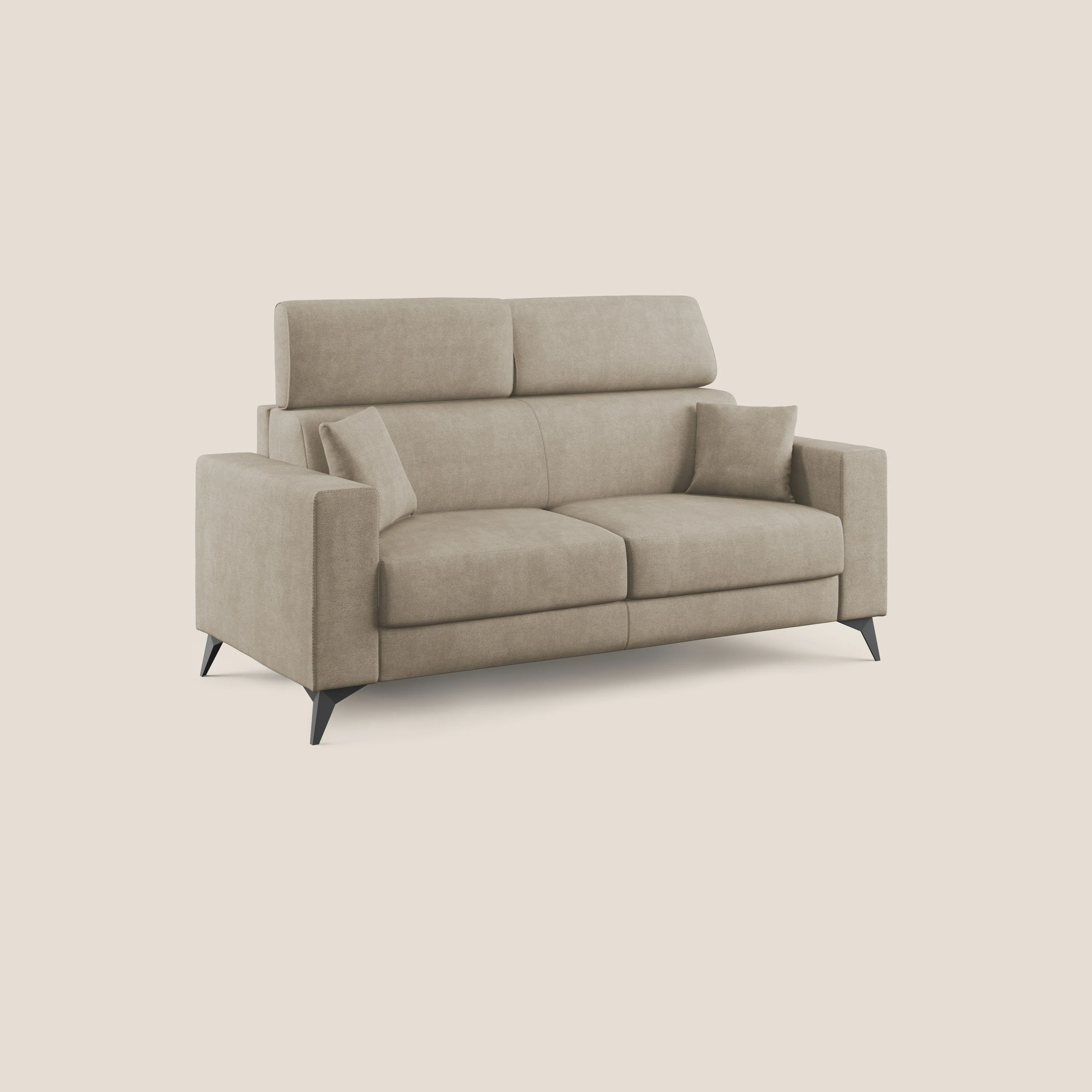 Pegaso canapé convertible avec têtières inclinables en tissu doux imperméable T02 beige - Image 3