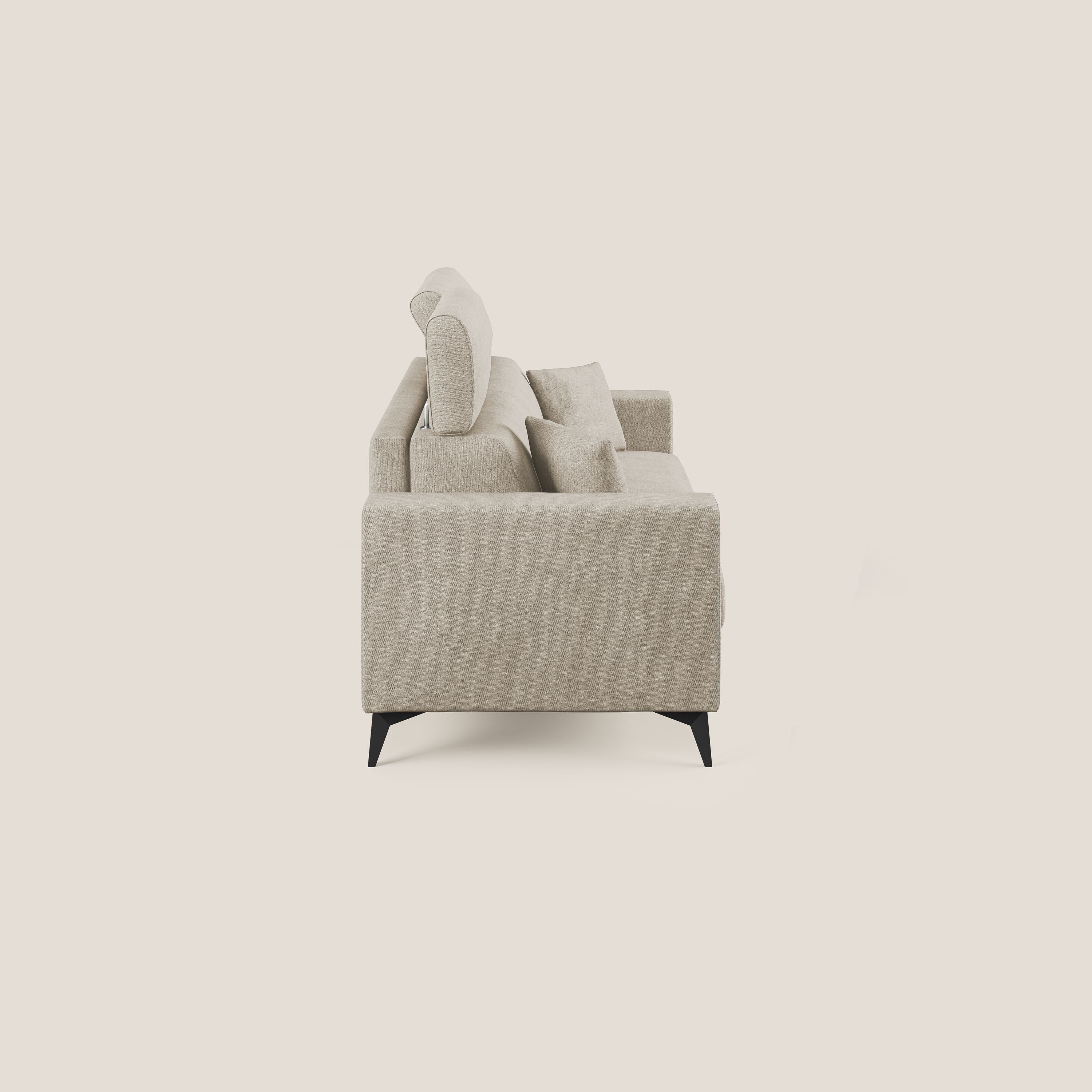 Pegaso canapé convertible avec têtières inclinables en tissu doux imperméable T02 beige - Image 4