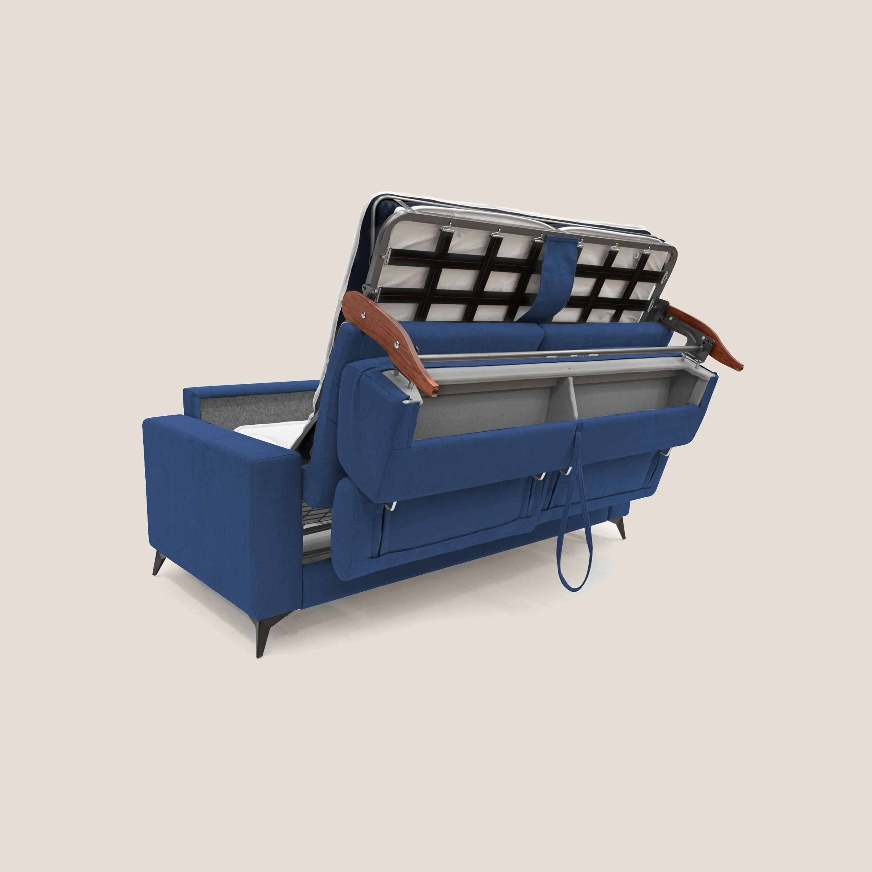 Pegaso canapé convertible avec têtières inclinables en tissu doux imperméable T02 bleu - Image 10