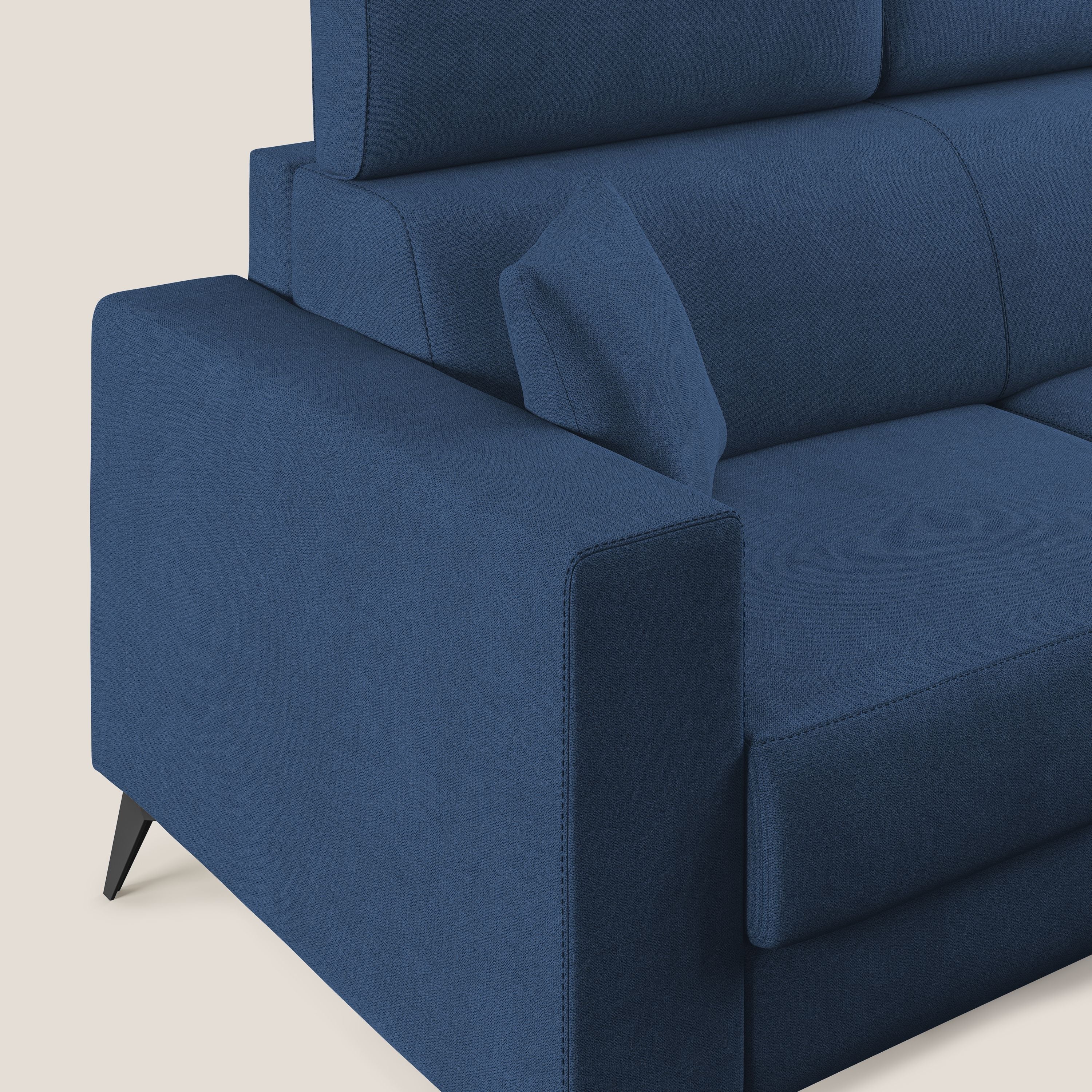 Pegaso canapé convertible avec têtières inclinables en tissu doux imperméable T02 bleu - Image 6