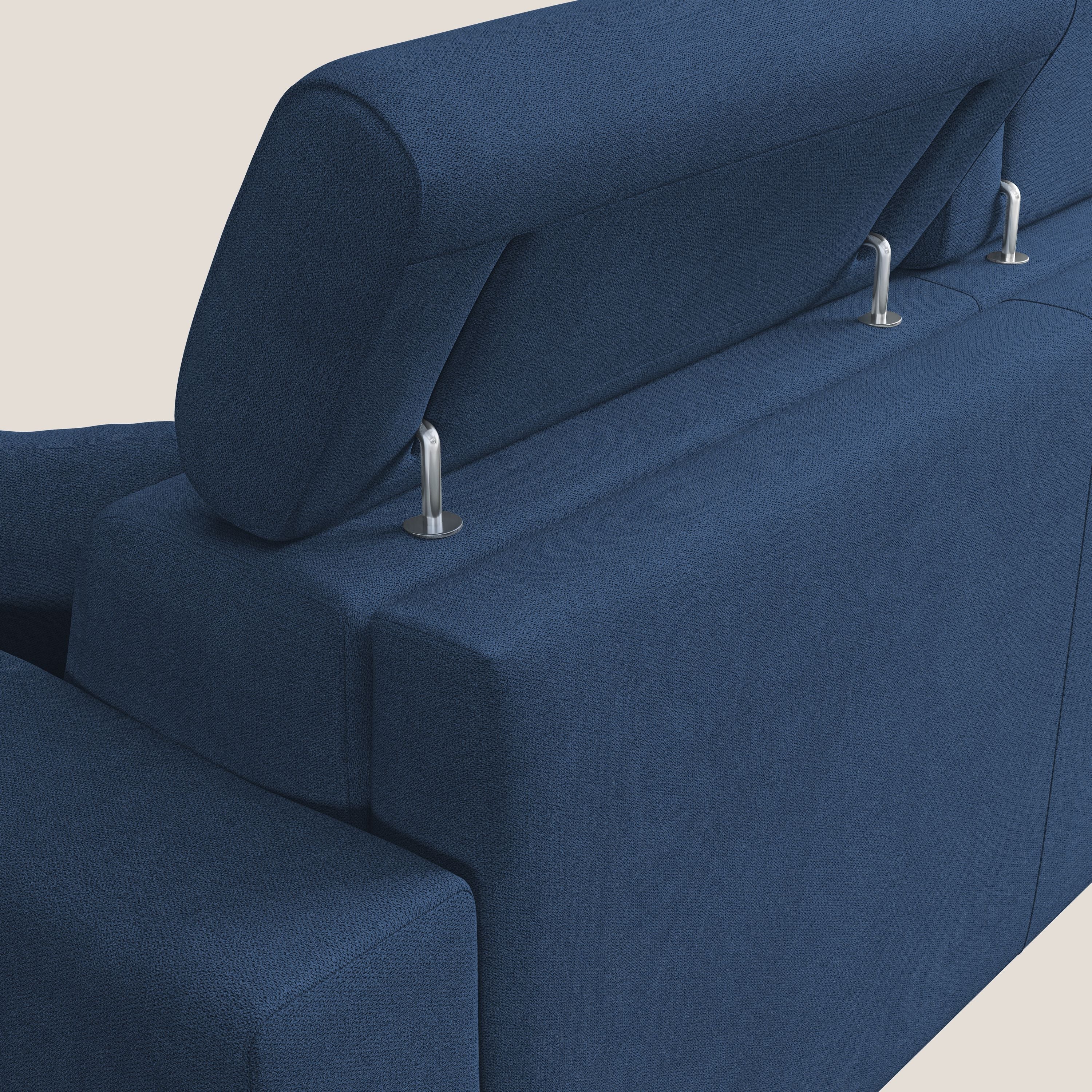 Pegaso canapé convertible avec têtières inclinables en tissu doux imperméable T02 bleu - Image 7