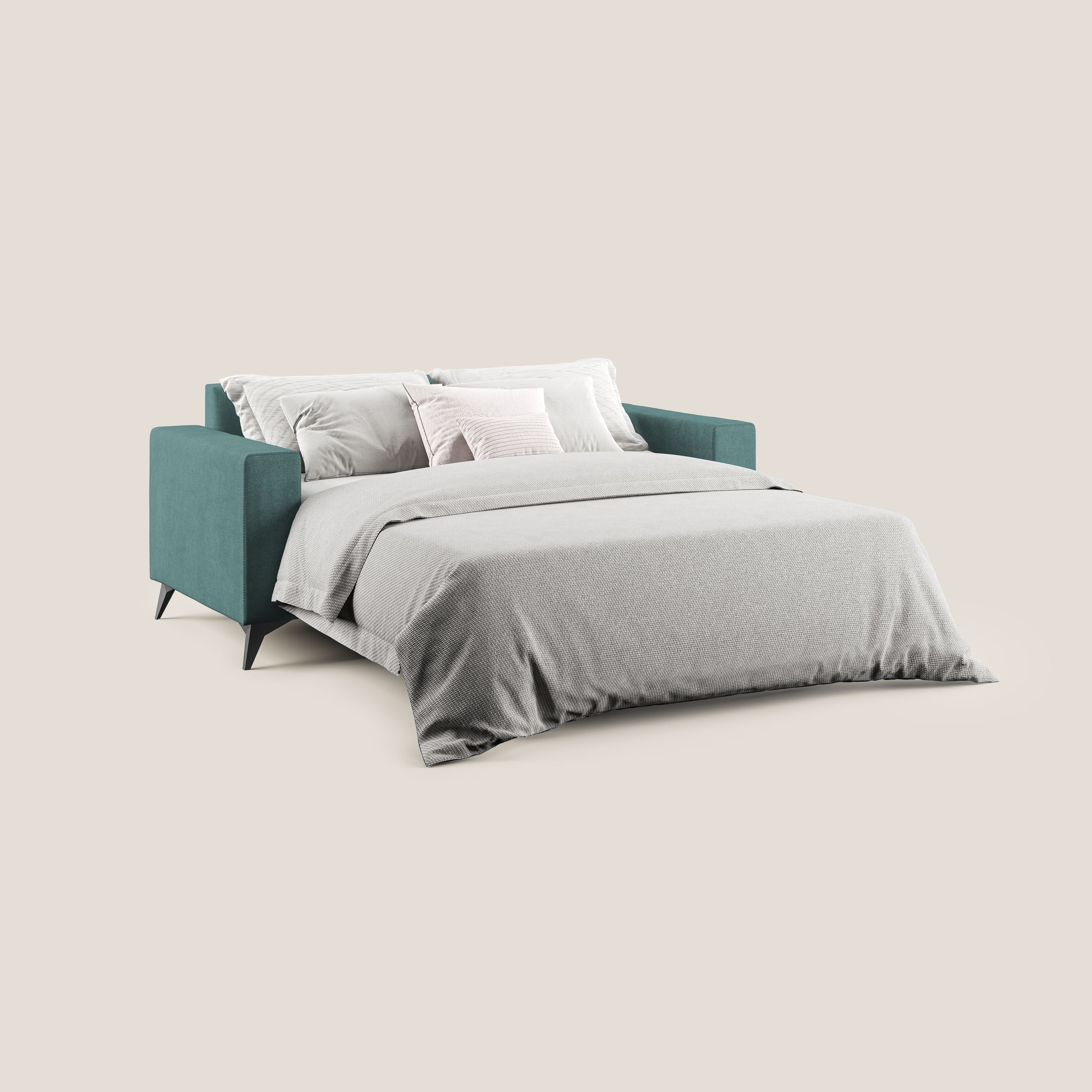 Pegaso canapé convertible avec têtières inclinables en tissu doux imperméable T02 bleu canard - Image 2