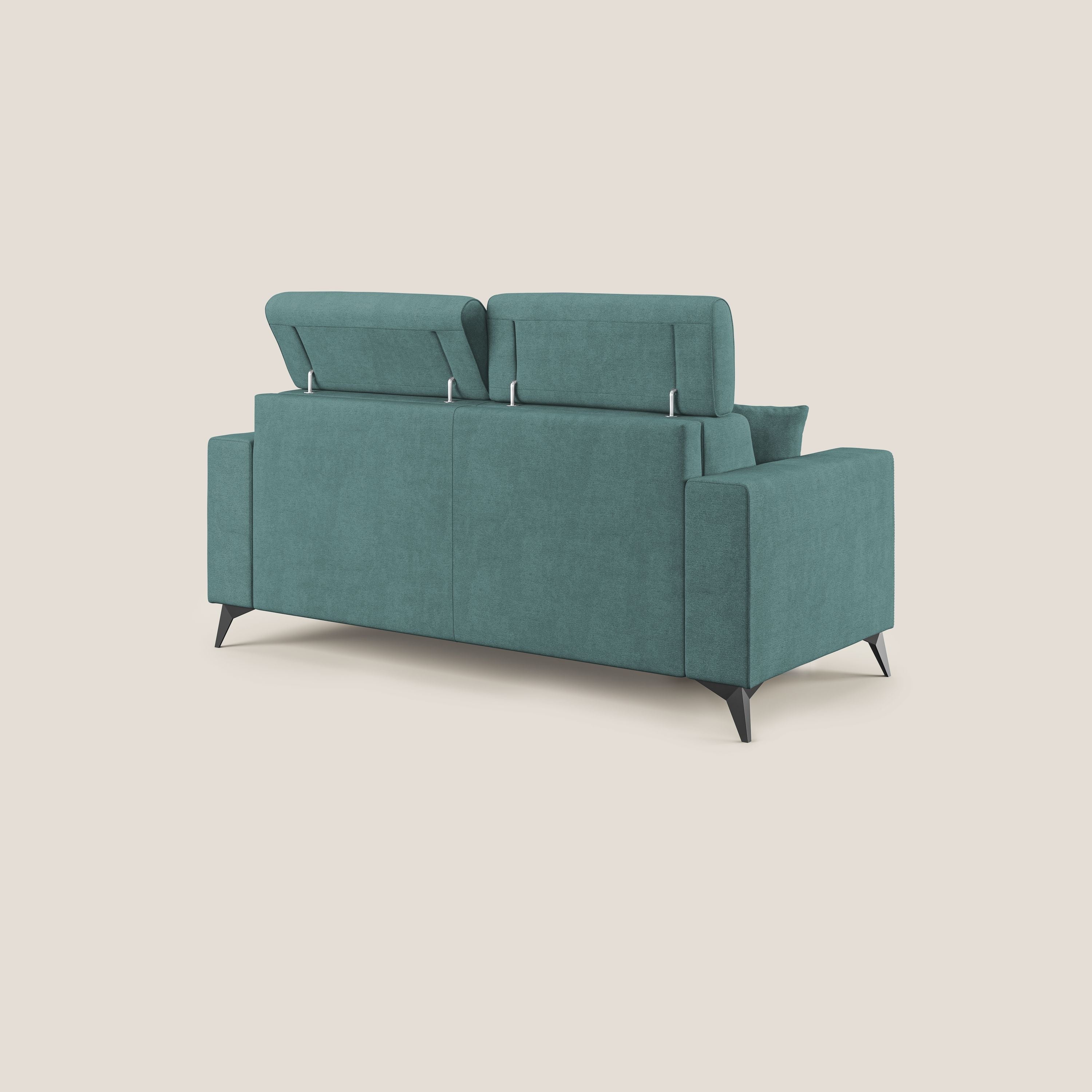 Pegaso canapé convertible avec têtières inclinables en tissu doux imperméable T02 bleu canard - Image 5