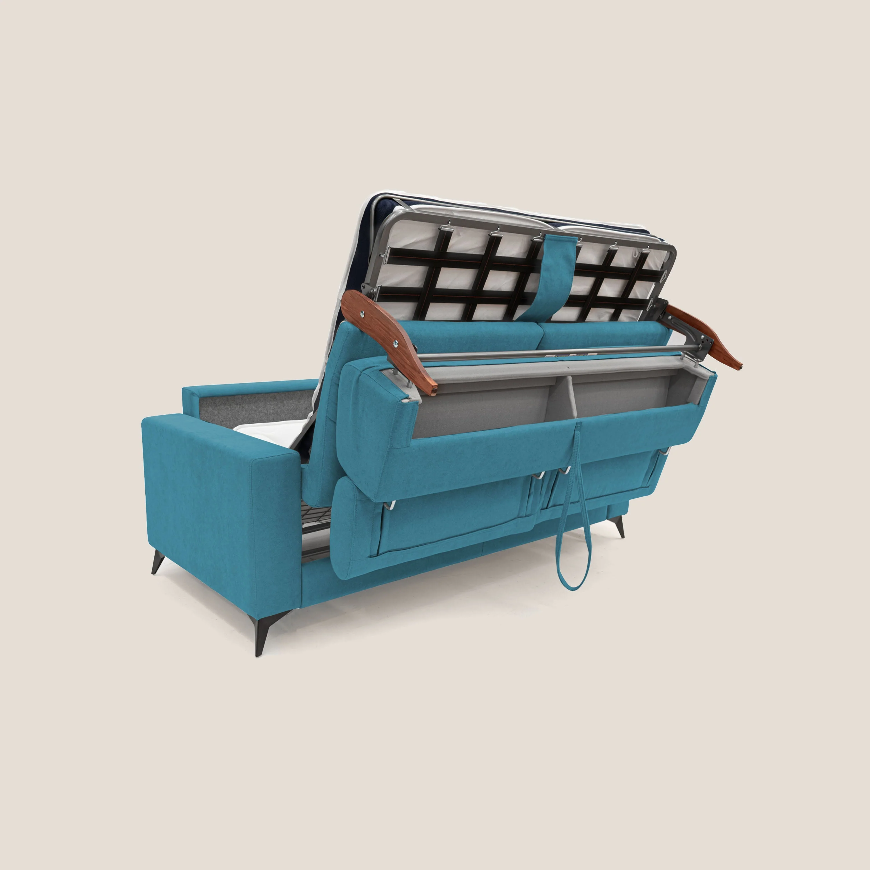 Pegaso canapé convertible avec têtières inclinables en tissu doux imperméable T02 bleu ciel - Image 12