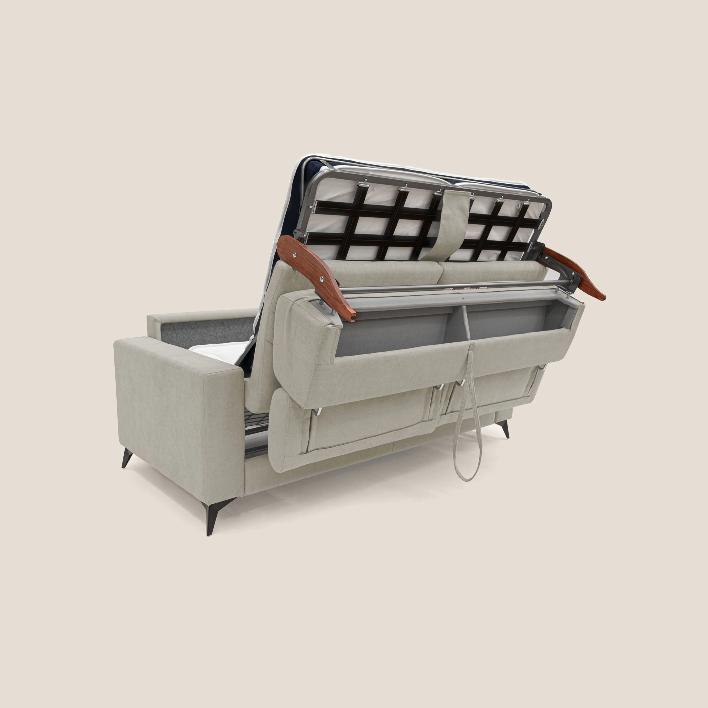 Pegaso canapé convertible avec têtières inclinables en tissu doux imperméable T02 crème - Image 10