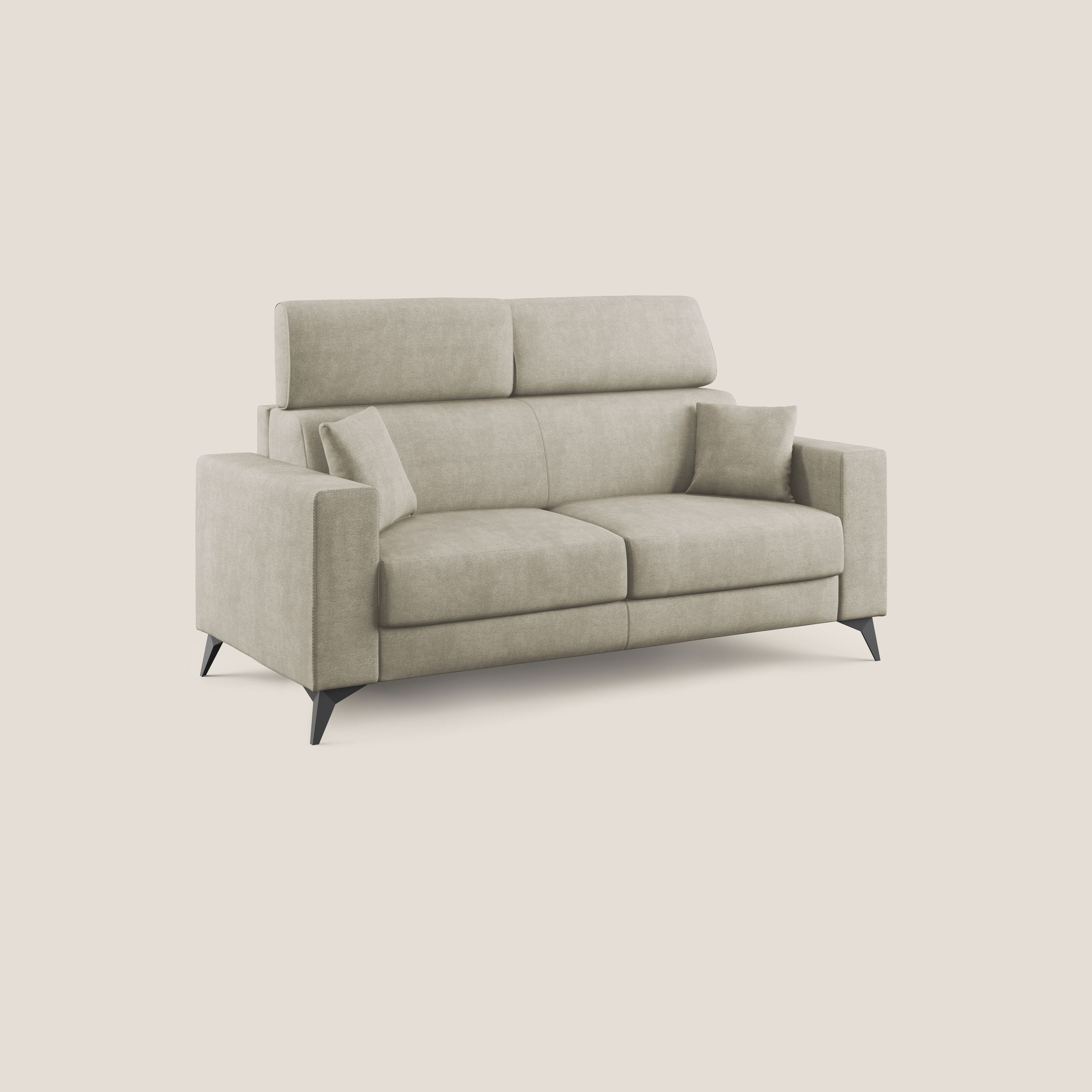 Pegaso canapé convertible avec têtières inclinables en tissu doux imperméable T02 crème - Image 3
