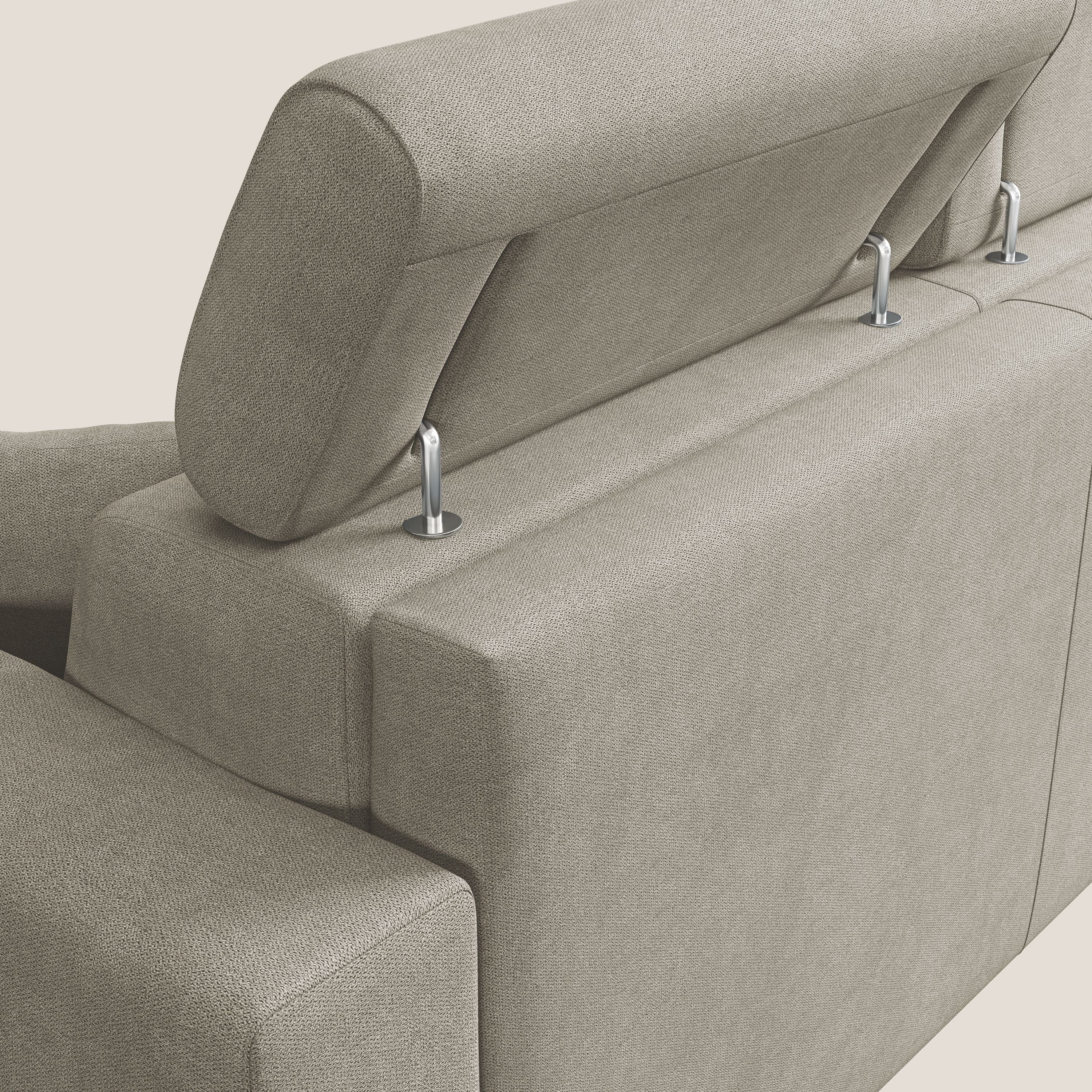 Pegaso canapé convertible avec têtières inclinables en tissu doux imperméable T02 crème - Image 6