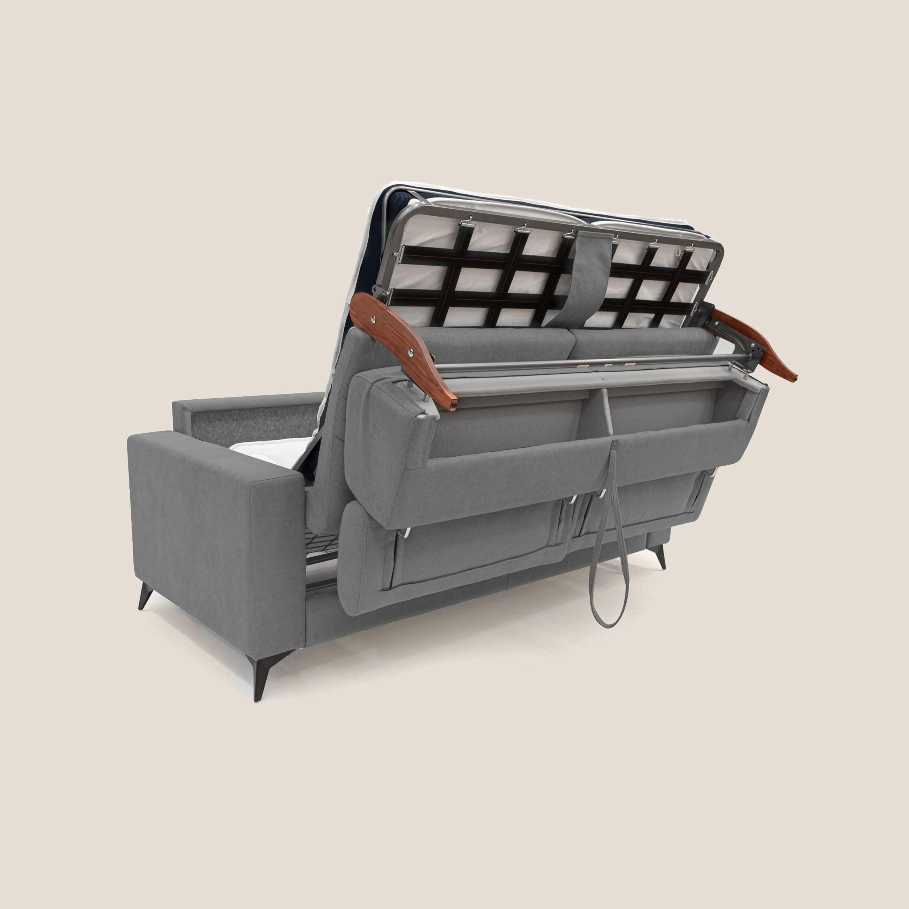 Pegaso canapé convertible avec têtières inclinables en tissu doux imperméable T02 gris - Image 10