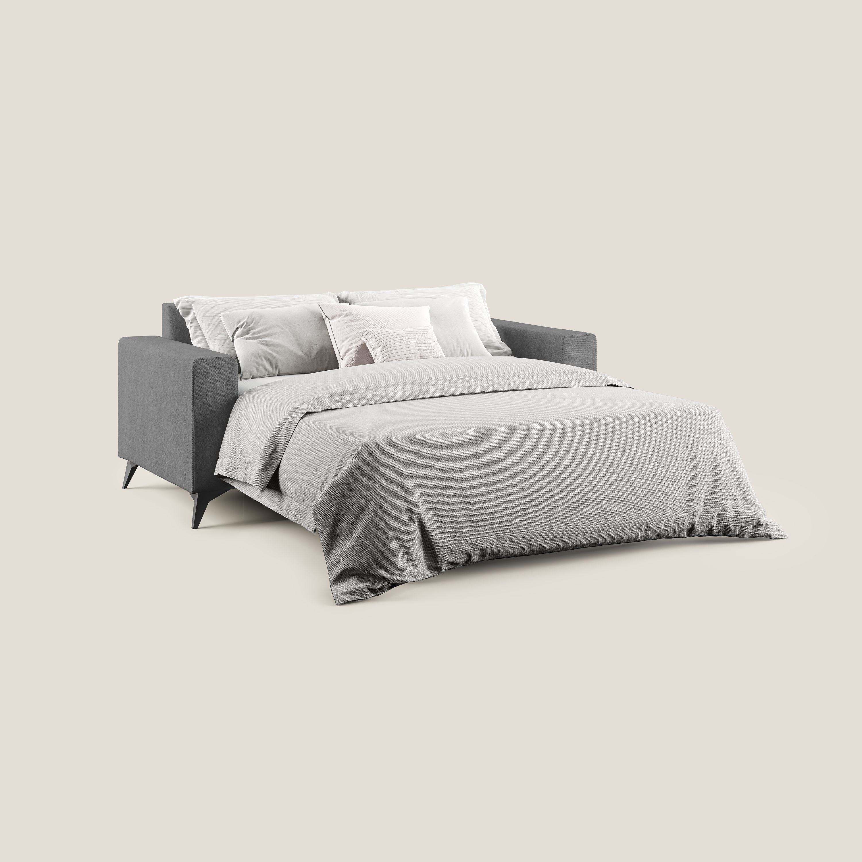 Pegaso canapé convertible avec têtières inclinables en tissu doux imperméable T02 gris - Image 2