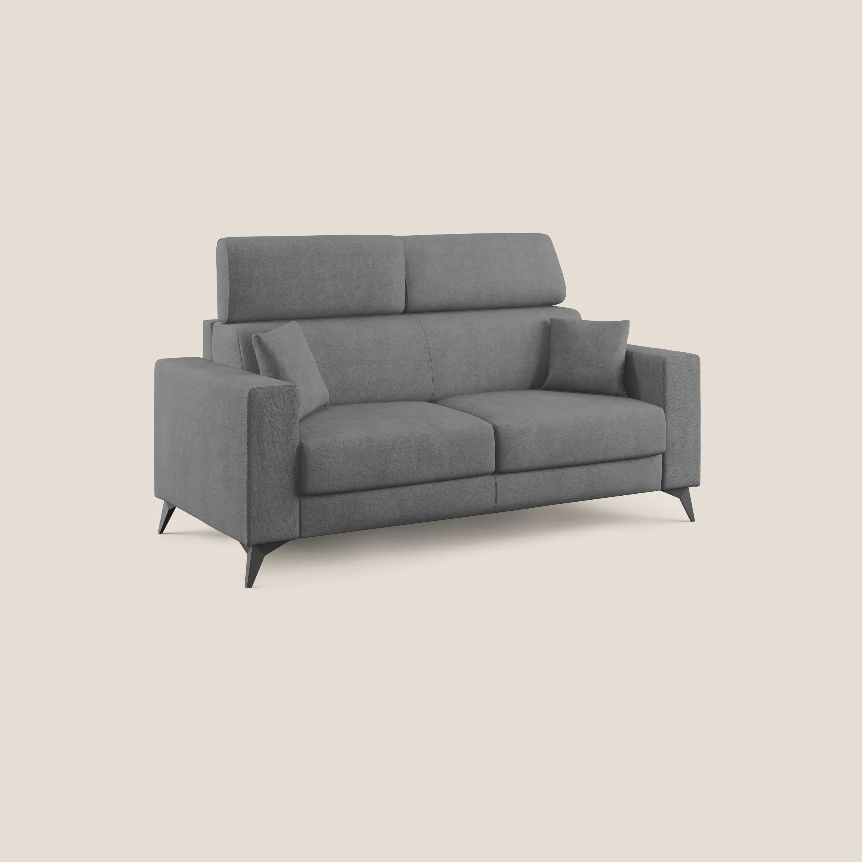 Pegaso canapé convertible avec têtières inclinables en tissu doux imperméable T02 gris - Image 3