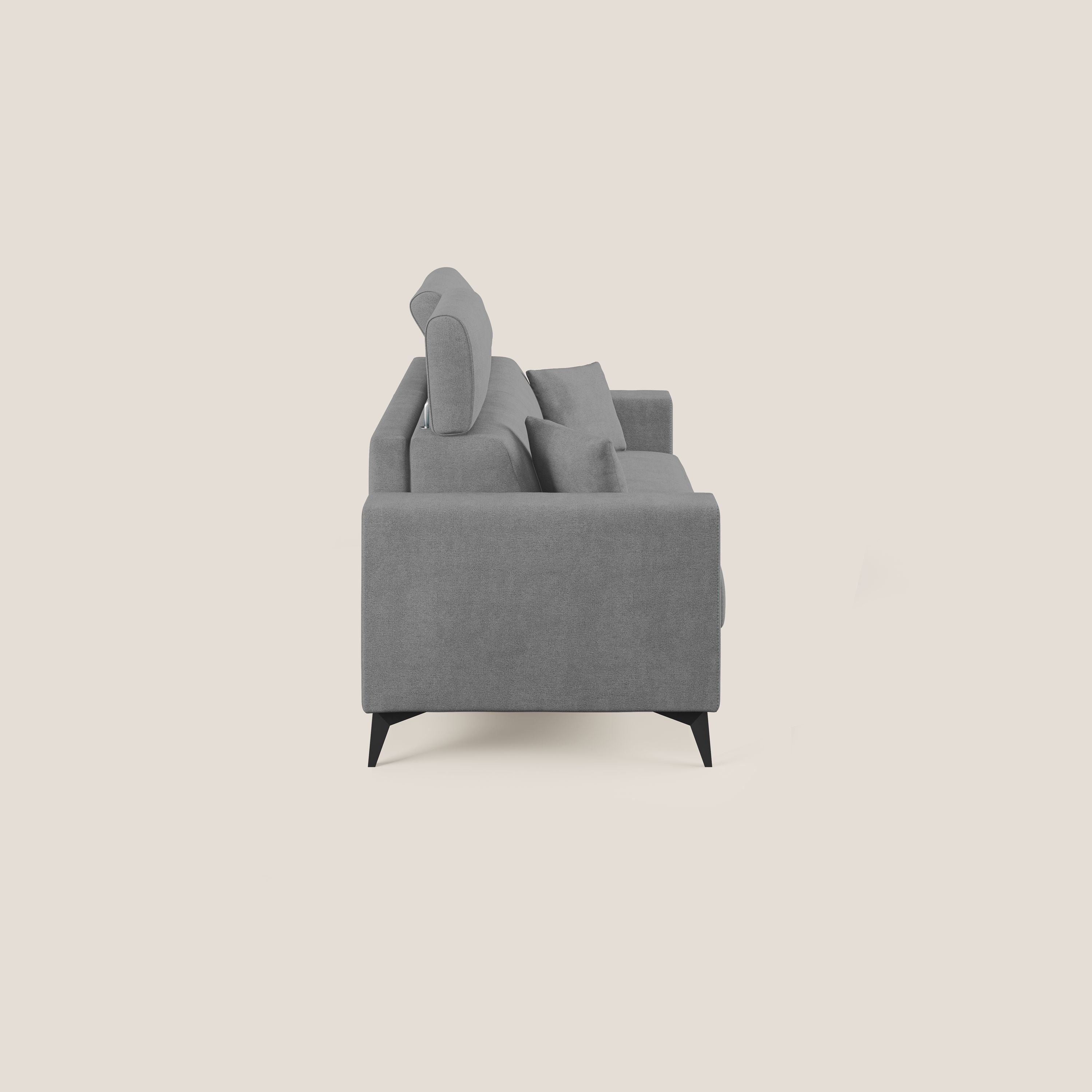Pegaso canapé convertible avec têtières inclinables en tissu doux imperméable T02 gris - Image 4
