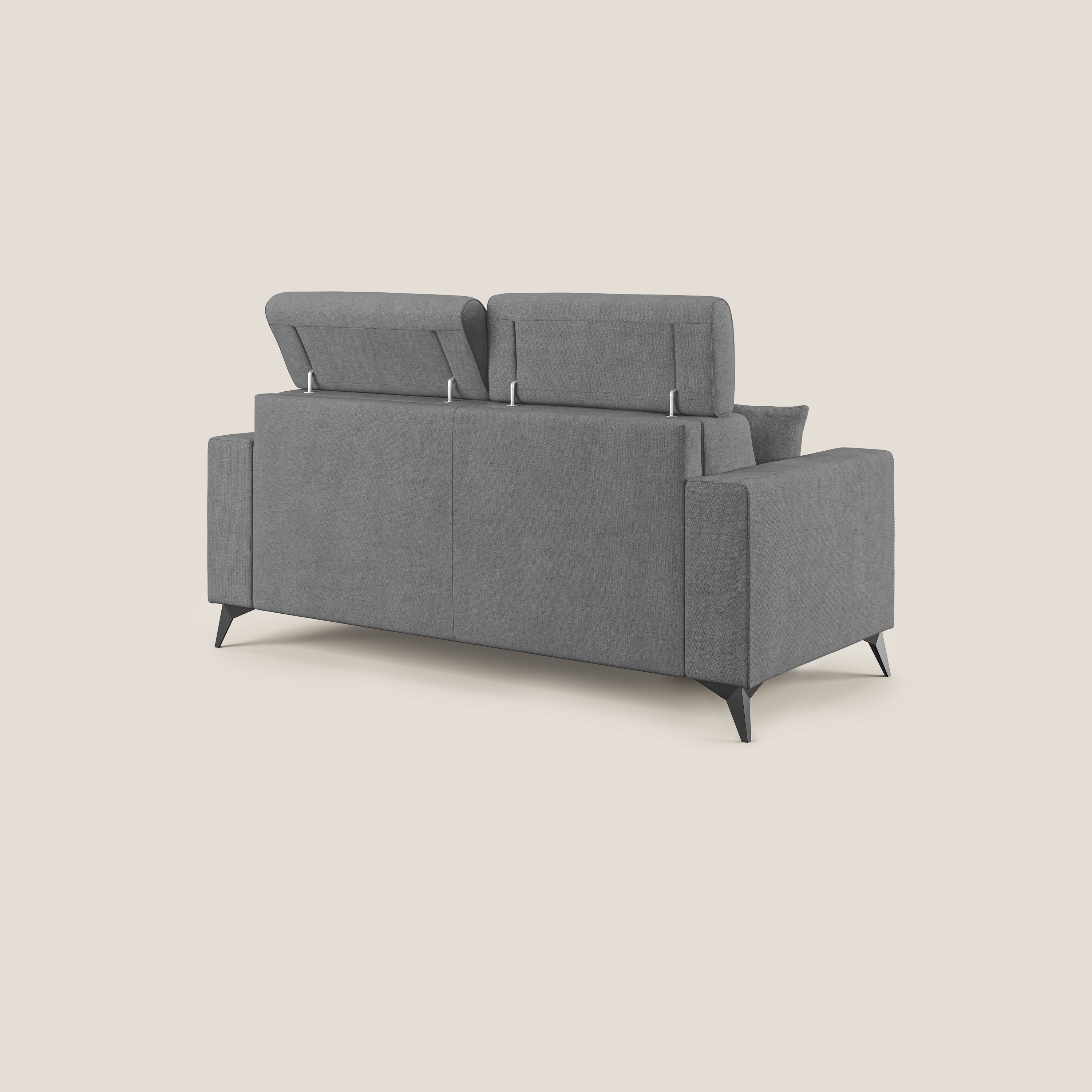 Pegaso canapé convertible avec têtières inclinables en tissu doux imperméable T02 gris - Image 5