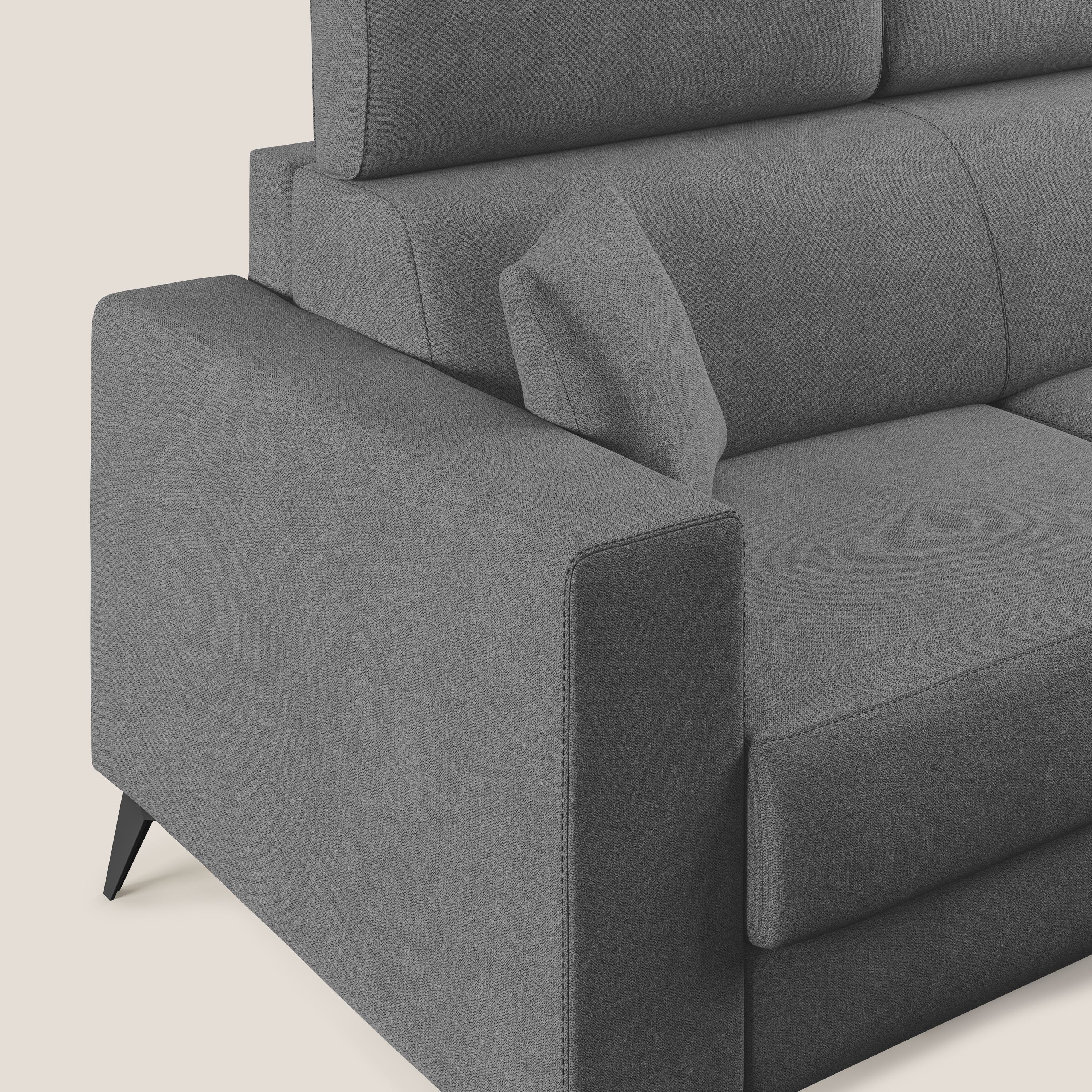 Pegaso canapé convertible avec têtières inclinables en tissu doux imperméable T02 gris - Image 6