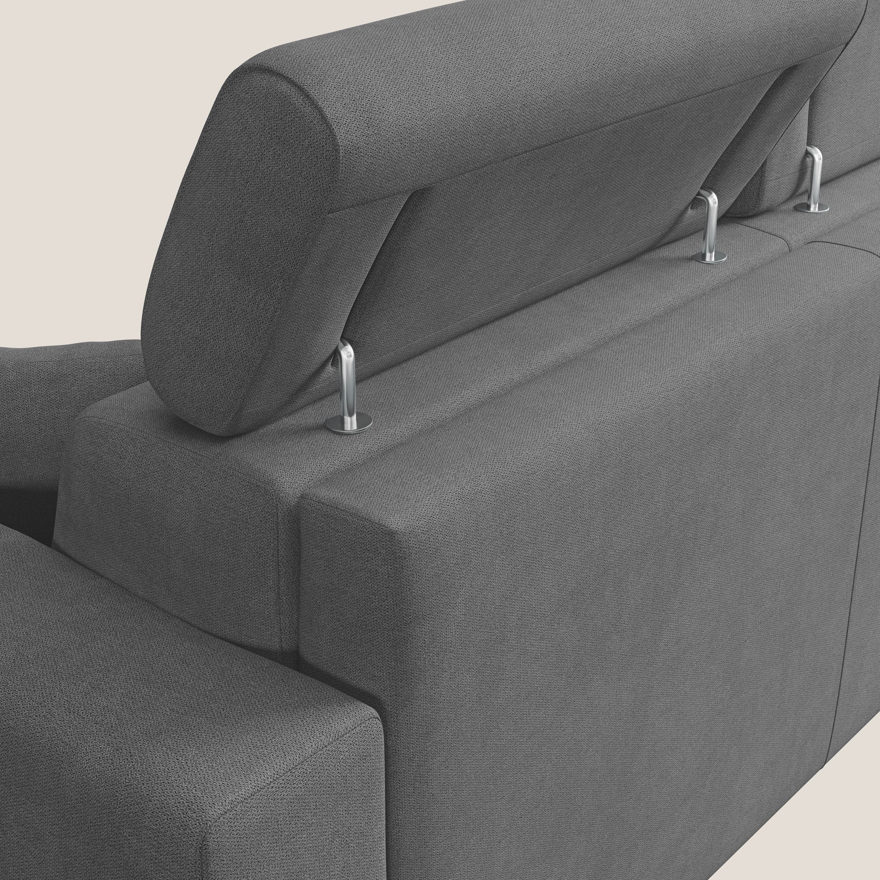 Pegaso canapé convertible avec têtières inclinables en tissu doux imperméable T02 gris - Image 7