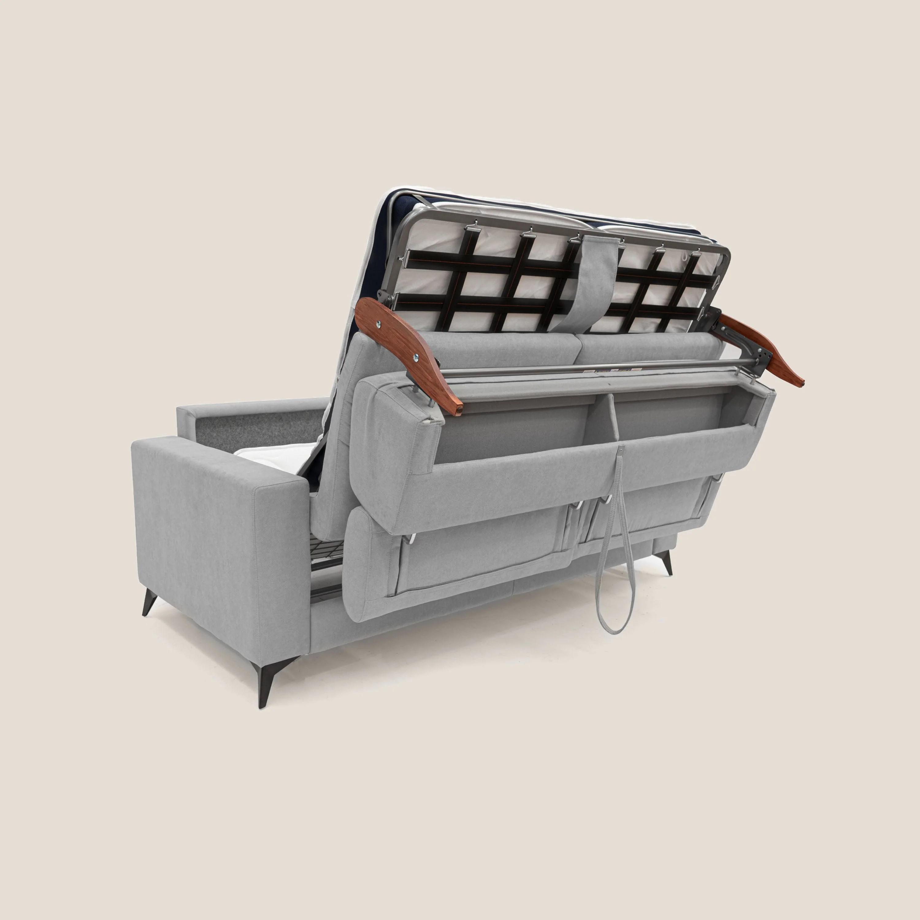 Pegaso canapé convertible avec têtières inclinables en tissu doux imperméable T02 gris clair - Image 10