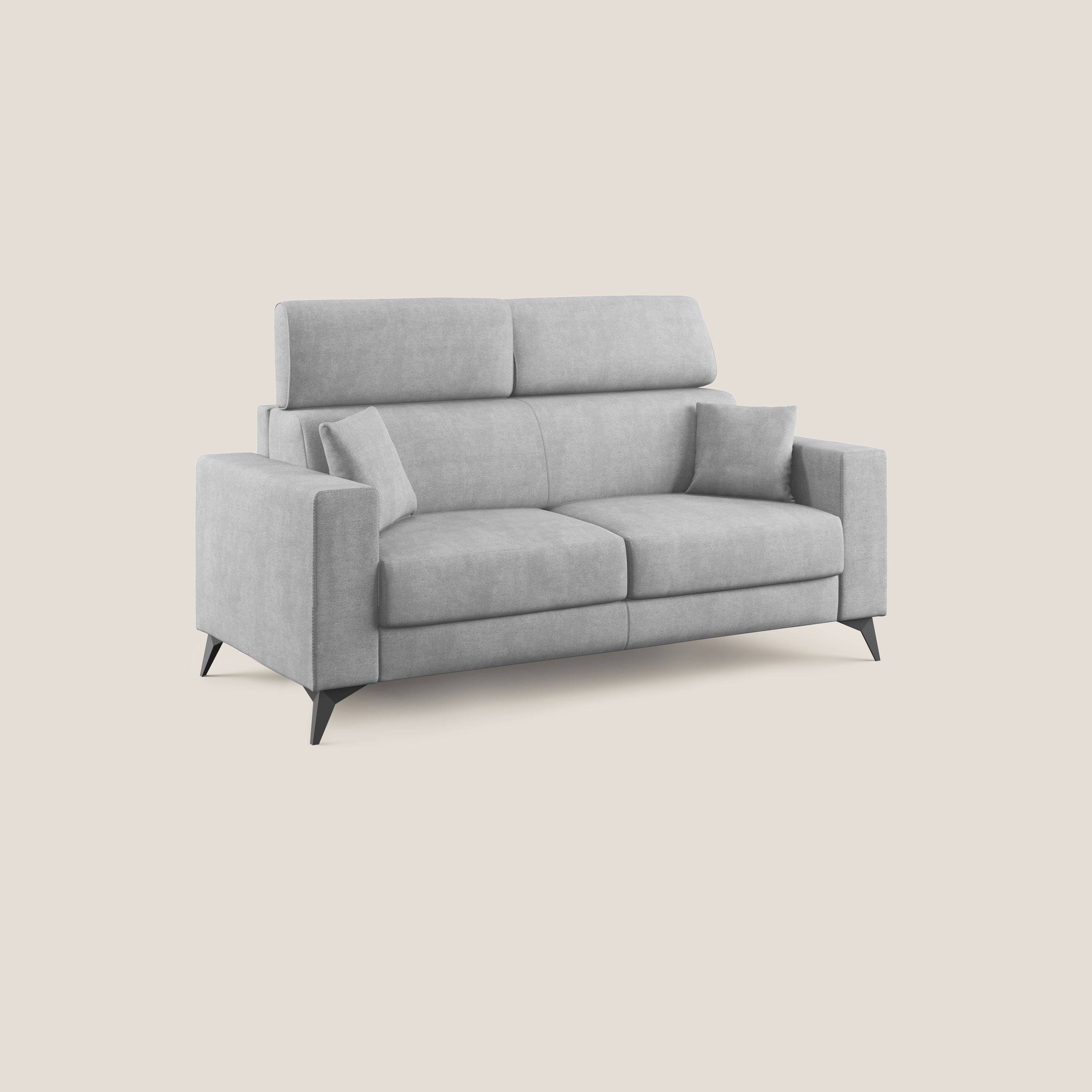 Pegaso canapé convertible avec têtières inclinables en tissu doux imperméable T02 gris clair - Image 3