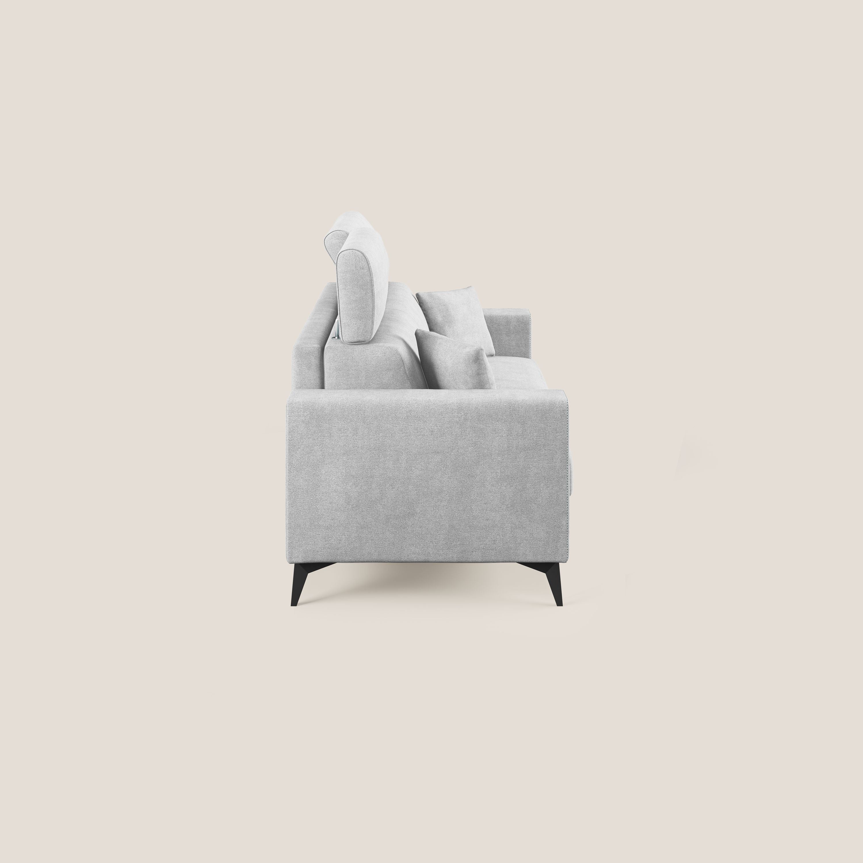 Pegaso canapé convertible avec têtières inclinables en tissu doux imperméable T02 gris clair - Image 4