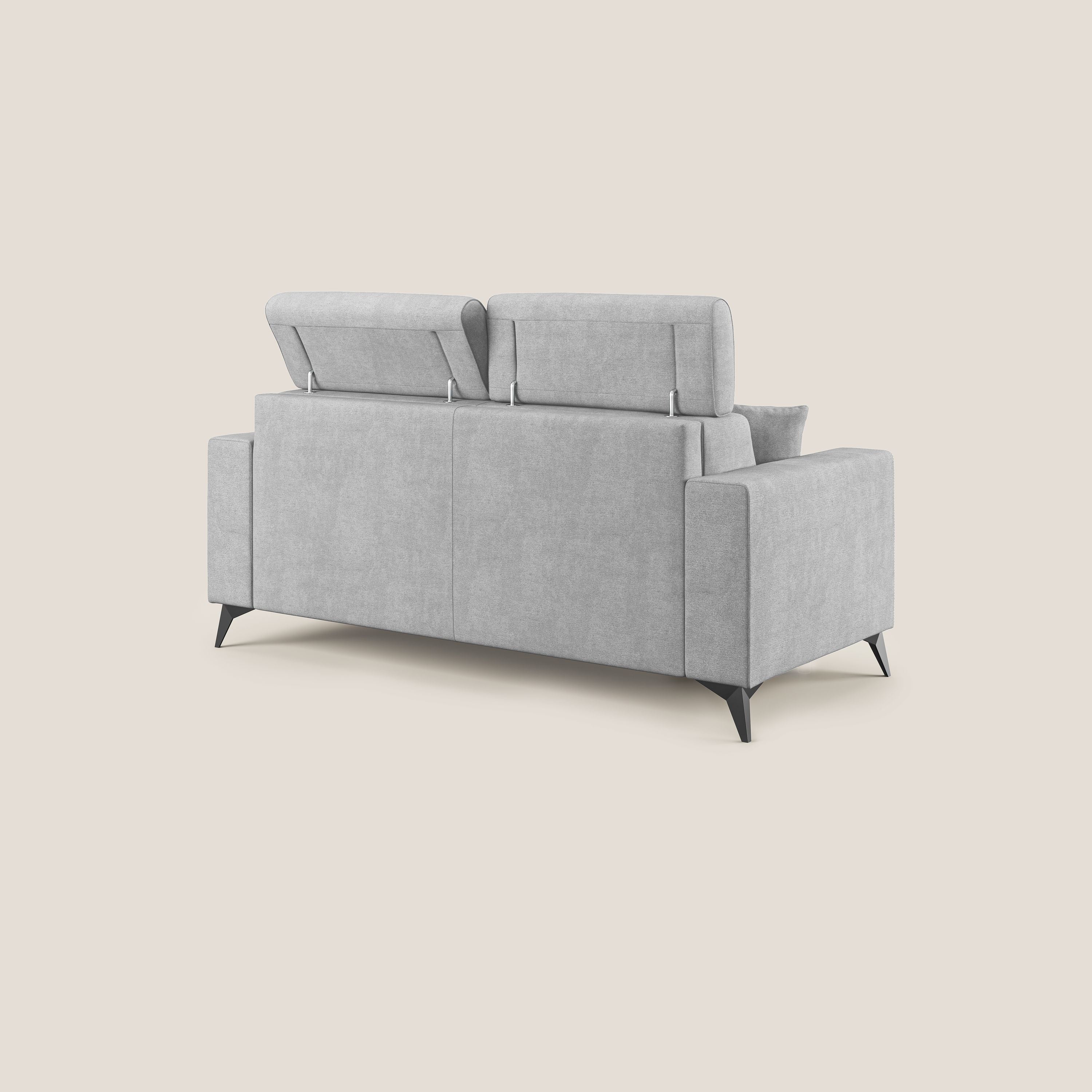 Pegaso canapé convertible avec têtières inclinables en tissu doux imperméable T02 gris clair - Image 5