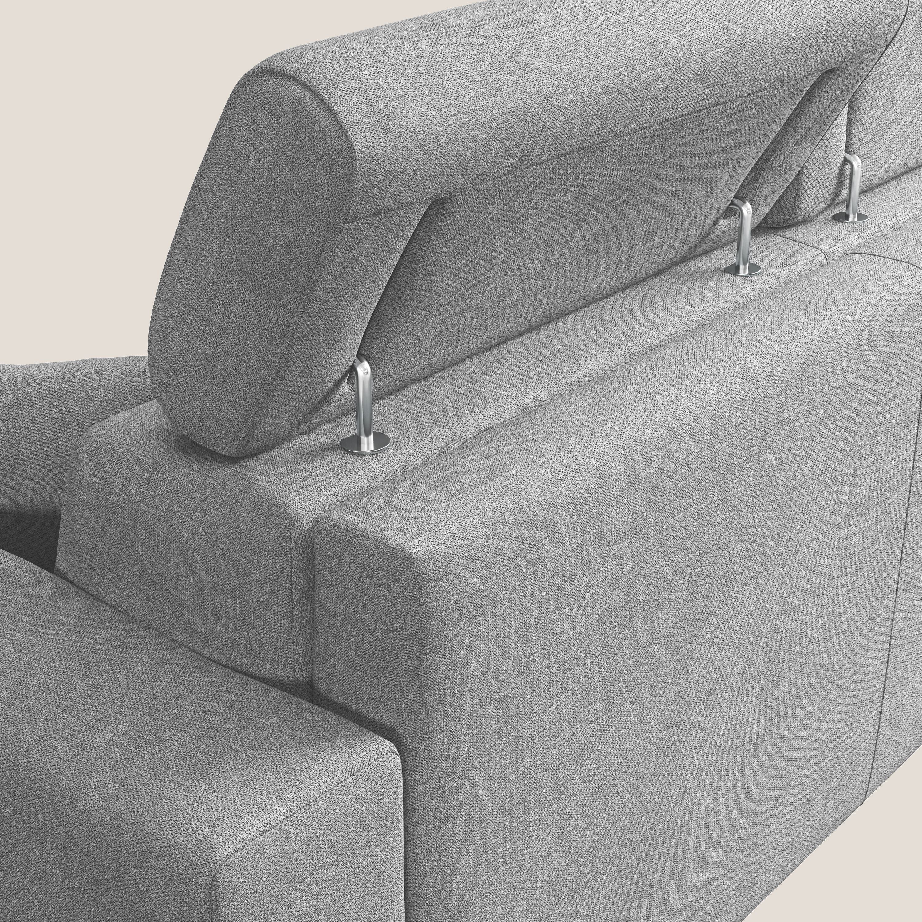 Pegaso canapé convertible avec têtières inclinables en tissu doux imperméable T02 gris clair - Image 7