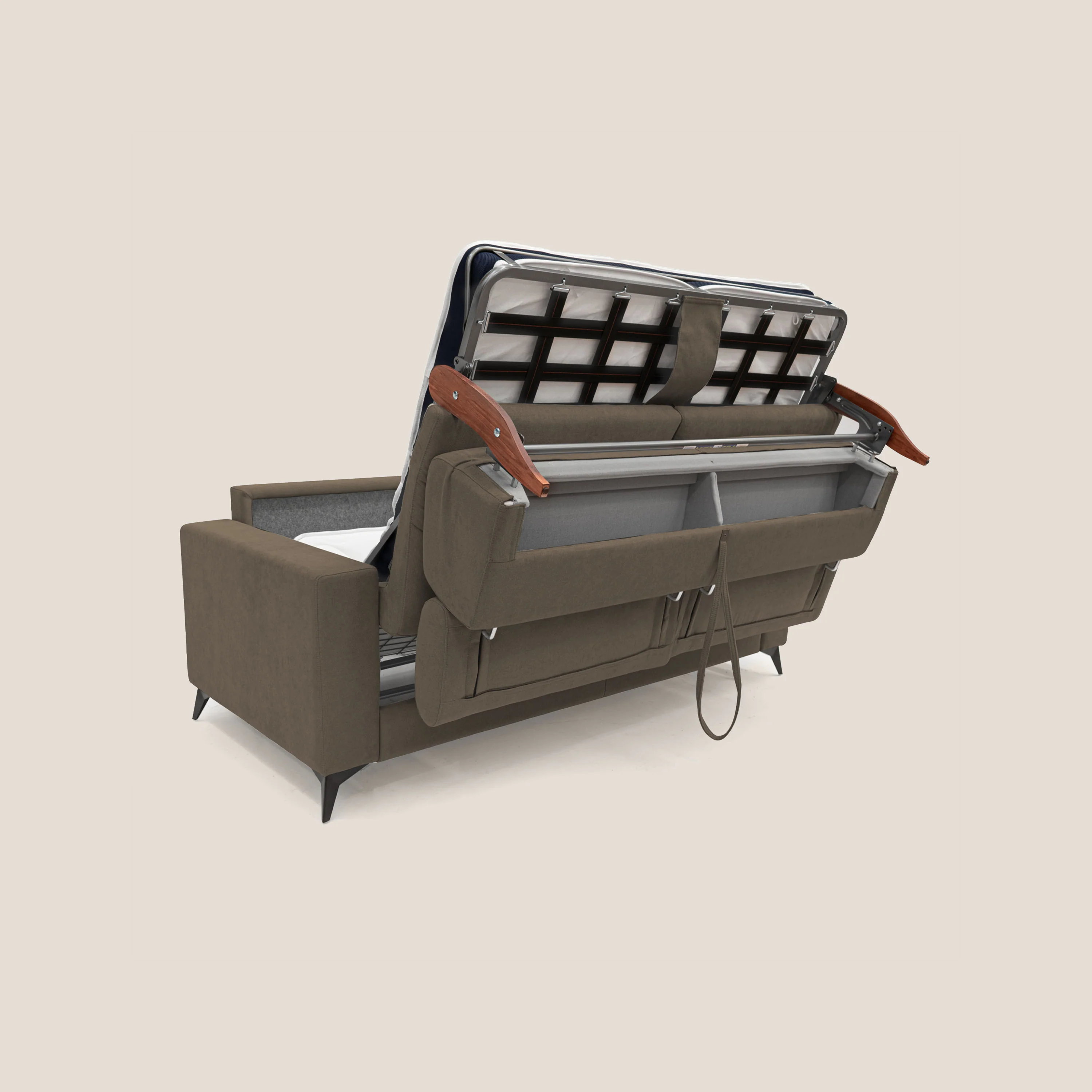 Pegaso canapé convertible avec têtières inclinables en tissu doux imperméable T02 marron - Image 10