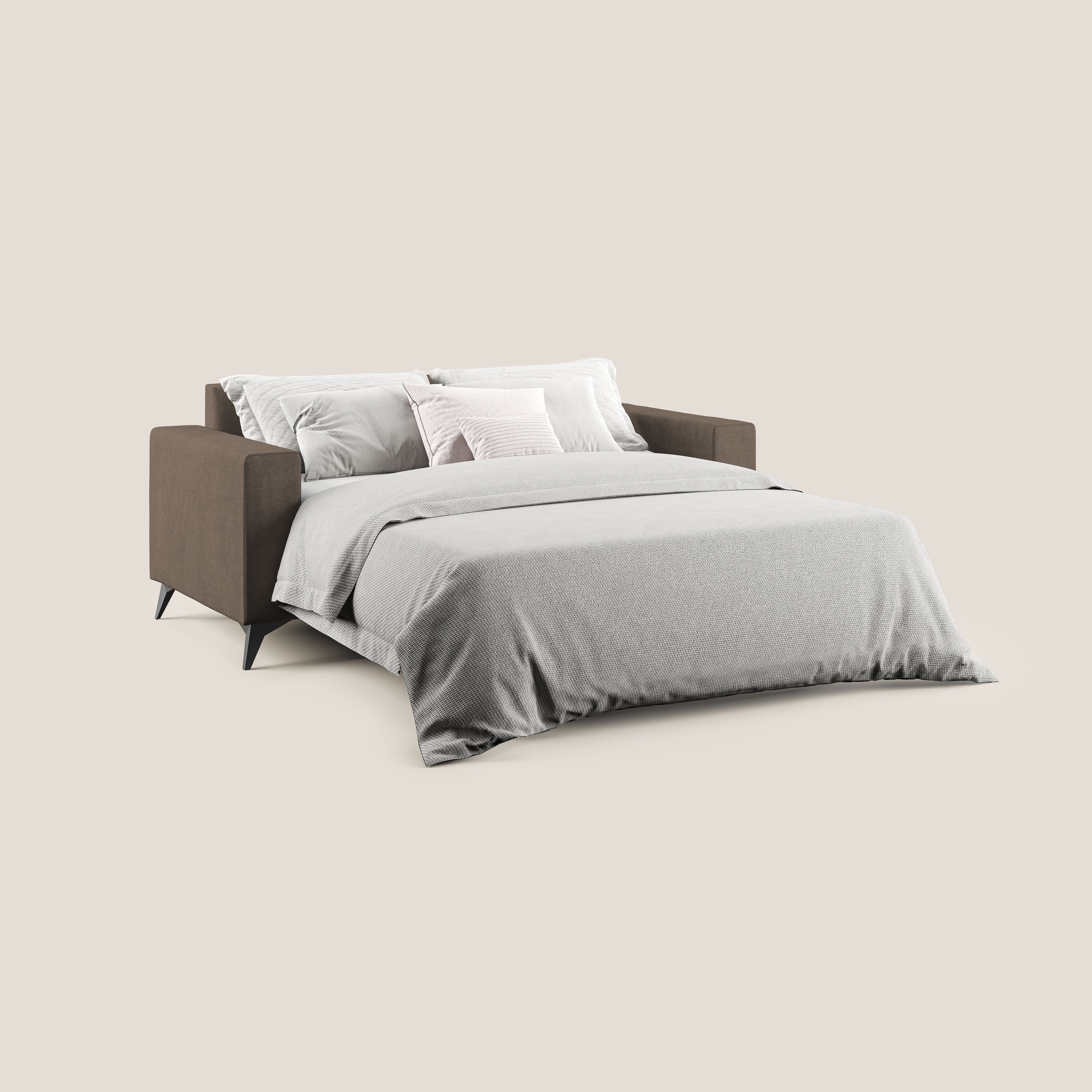 Pegaso canapé convertible avec têtières inclinables en tissu doux imperméable T02 marron - Image 2